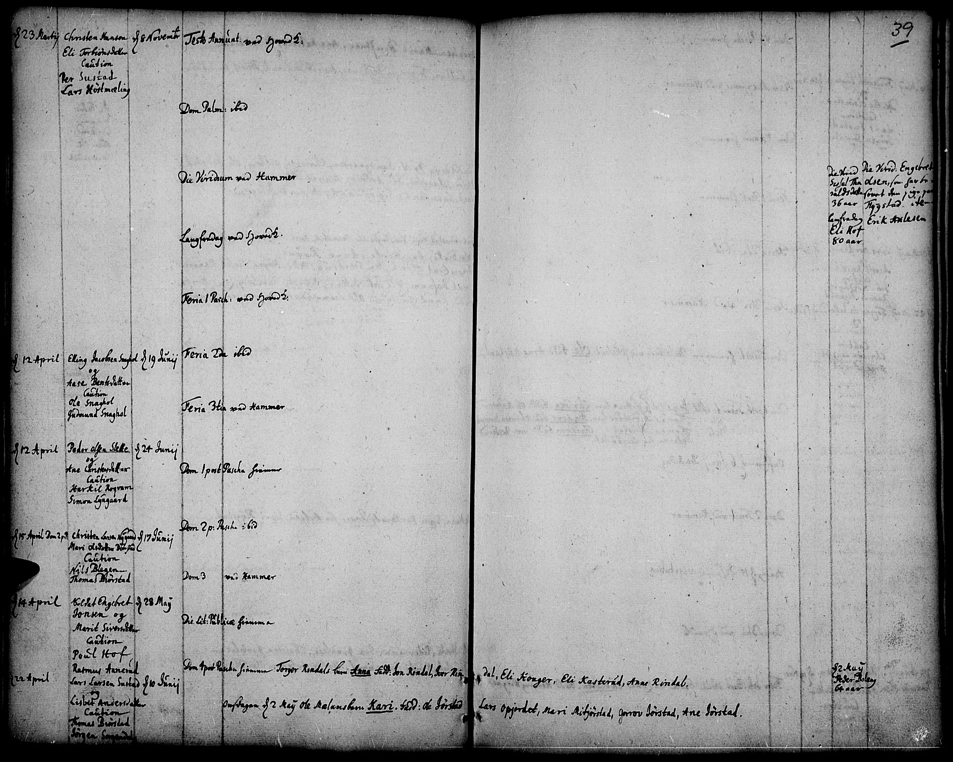 Fåberg prestekontor, AV/SAH-PREST-086/H/Ha/Haa/L0001: Ministerialbok nr. 1, 1727-1775, s. 39