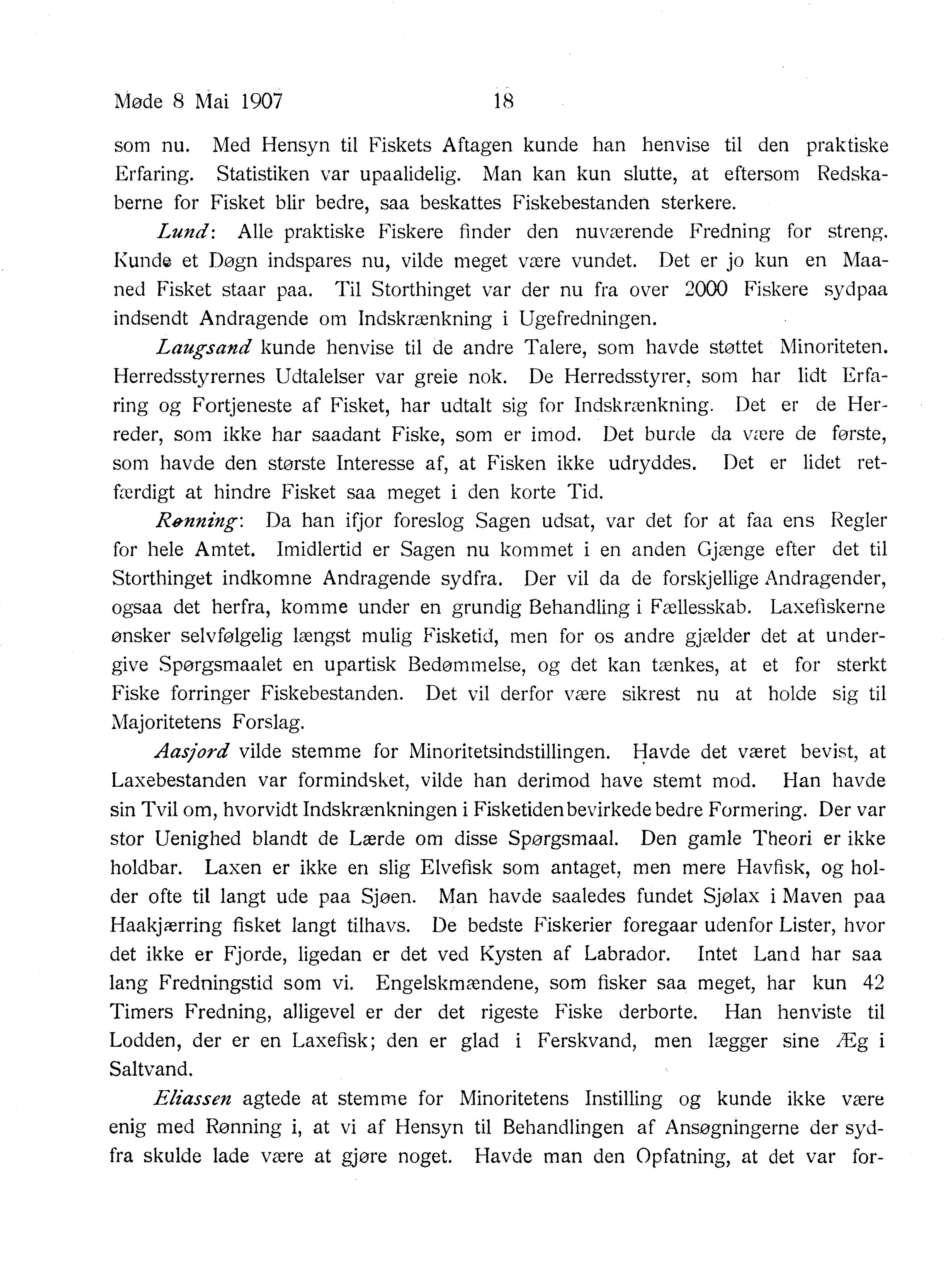 Nordland Fylkeskommune. Fylkestinget, AIN/NFK-17/176/A/Ac/L0030: Fylkestingsforhandlinger 1907, 1907