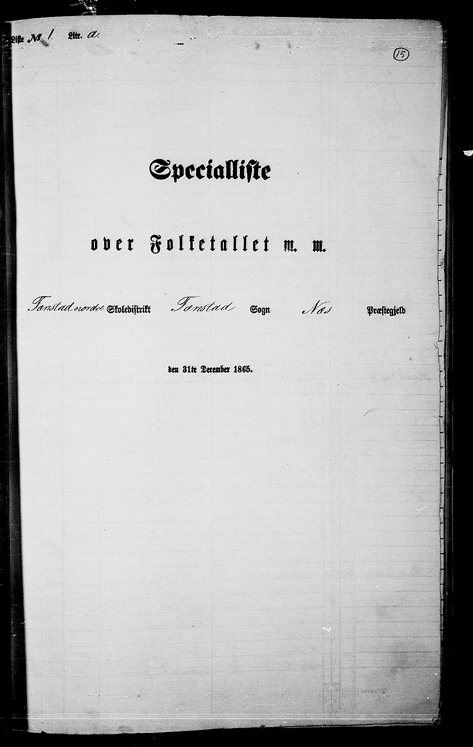 RA, Folketelling 1865 for 0236P Nes prestegjeld, 1865, s. 14