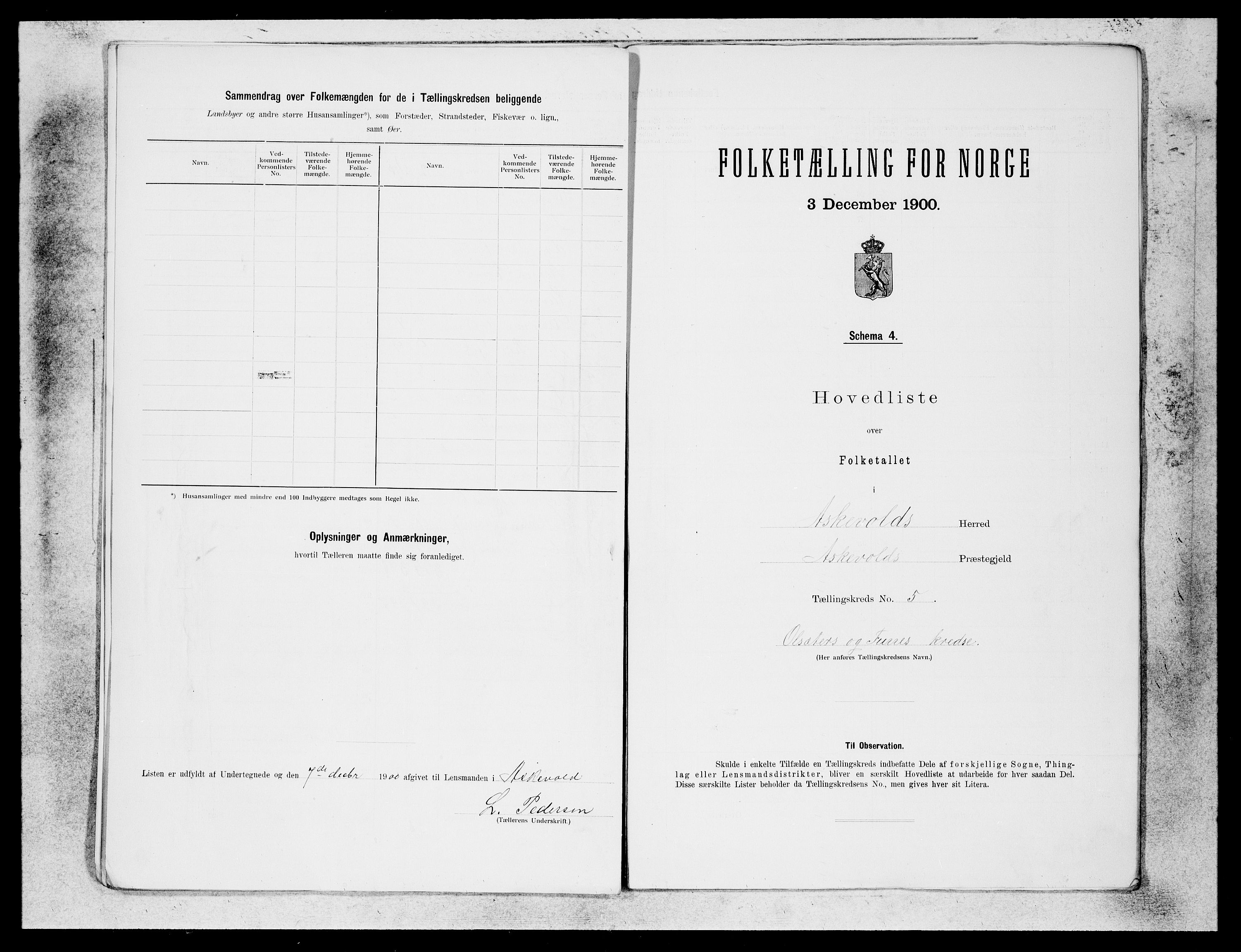 SAB, Folketelling 1900 for 1428 Askvoll herred, 1900, s. 9