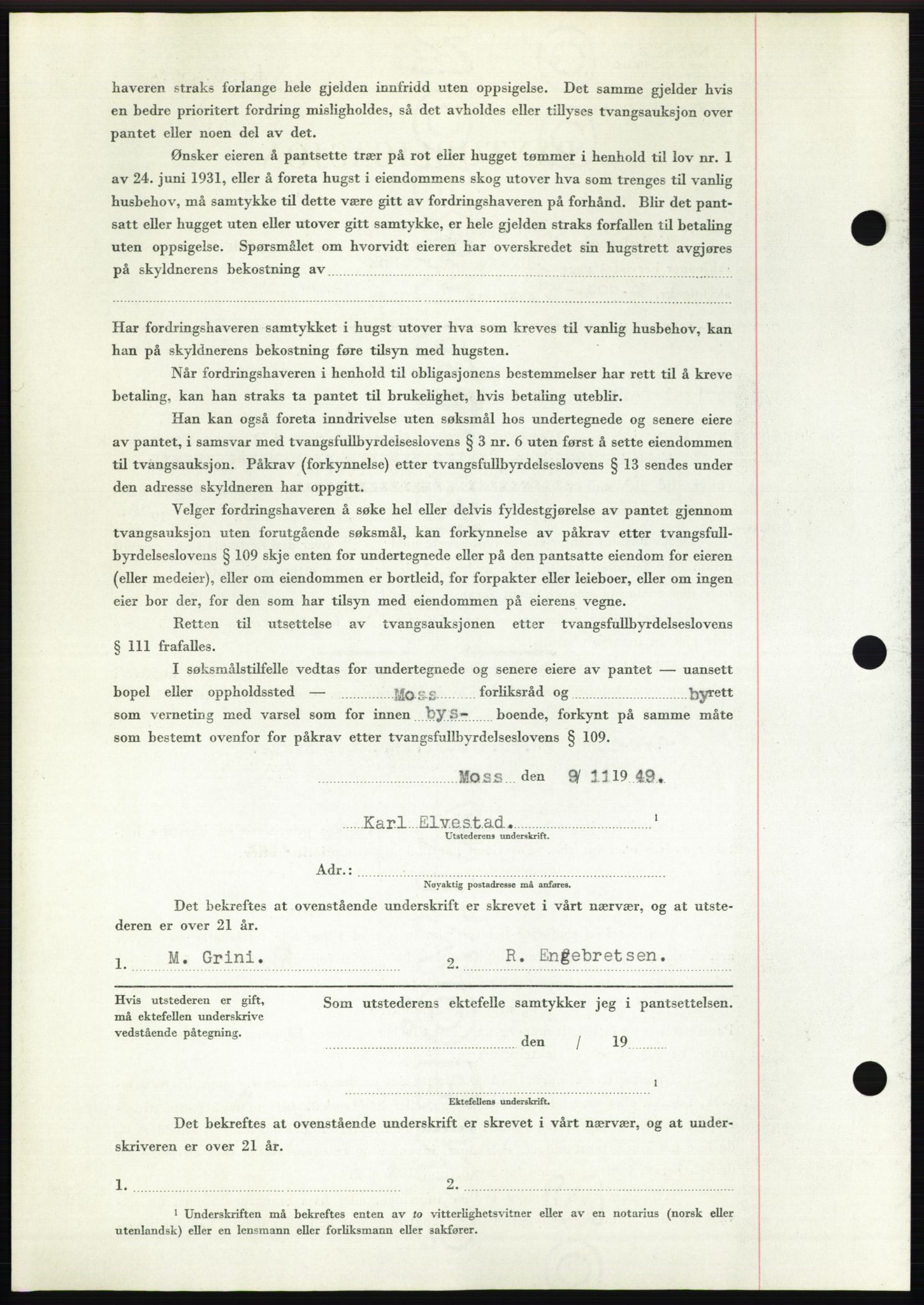 Moss sorenskriveri, SAO/A-10168: Pantebok nr. B23, 1949-1950, Dagboknr: 3625/1949