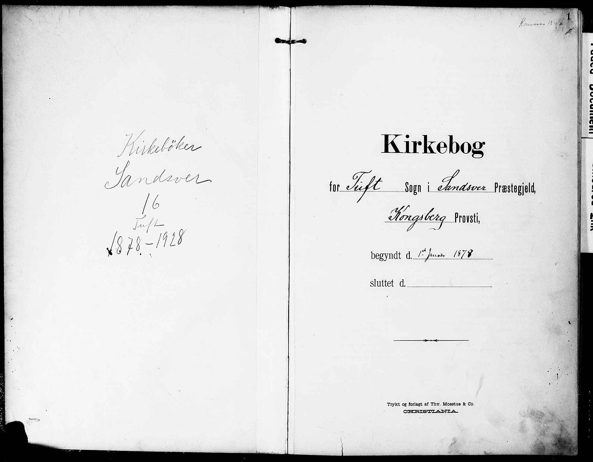 Sandsvær kirkebøker, SAKO/A-244/G/Gc/L0001: Klokkerbok nr. III 1, 1878-1928, s. 1