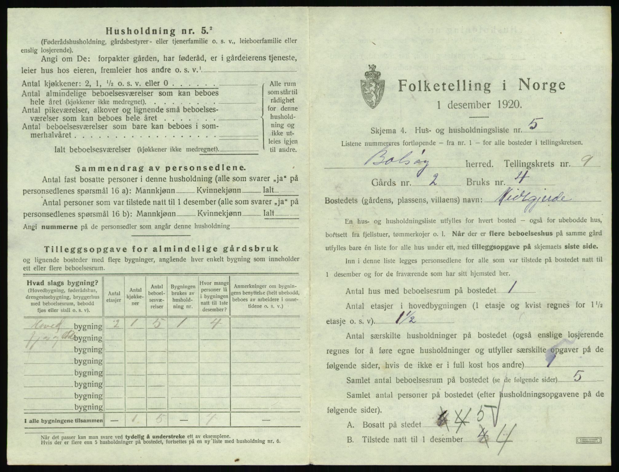 SAT, Folketelling 1920 for 1544 Bolsøy herred, 1920, s. 1349