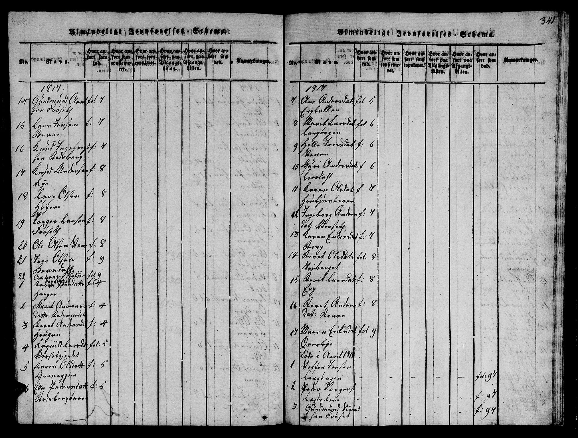 Ministerialprotokoller, klokkerbøker og fødselsregistre - Sør-Trøndelag, AV/SAT-A-1456/612/L0385: Klokkerbok nr. 612C01, 1816-1845, s. 341