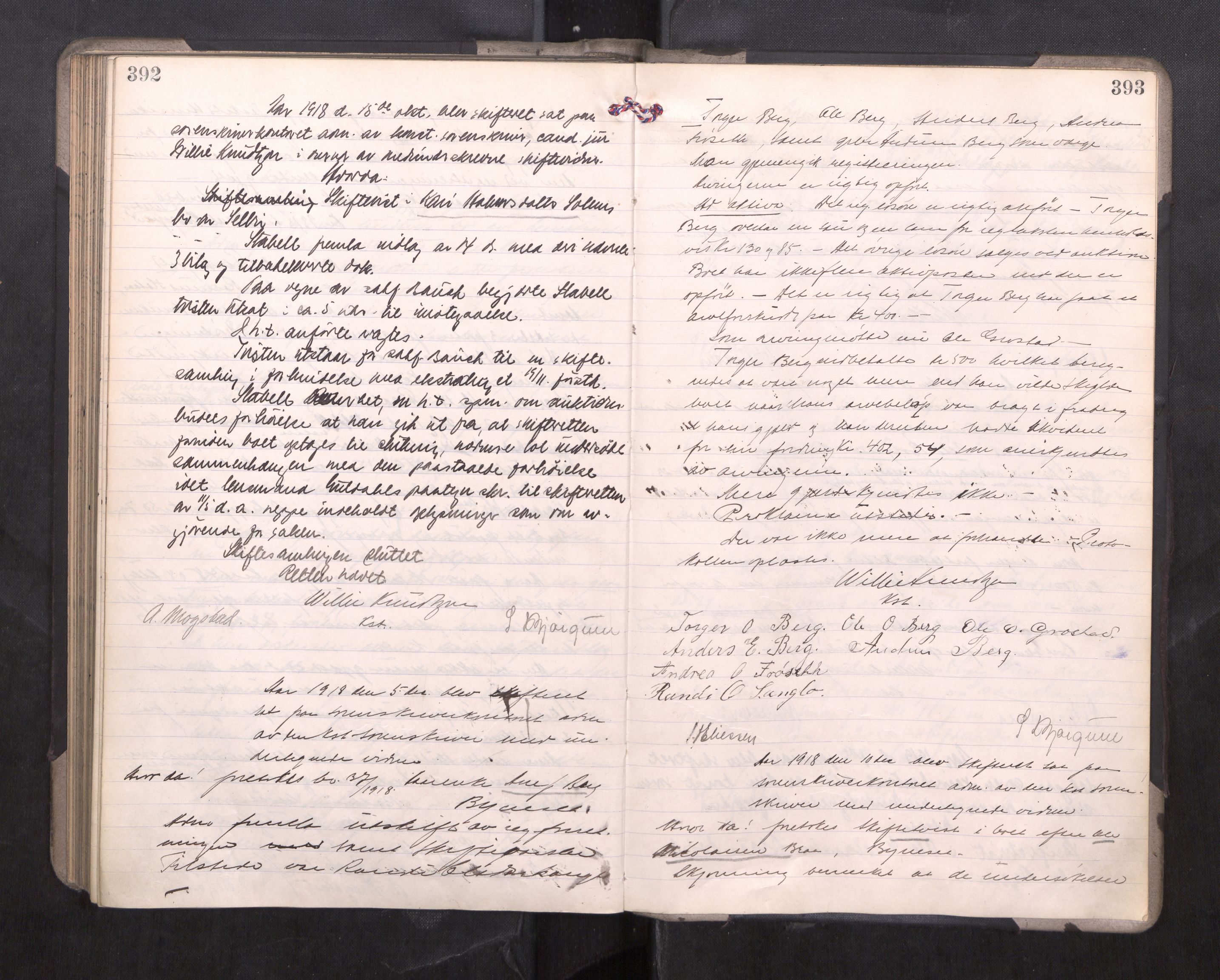 Strinda og Selbu sorenskriveri, AV/SAT-A-0015/3/3B/L0012: Skifteforhandlingsprot. 12, 1915-1919, s. 392-393