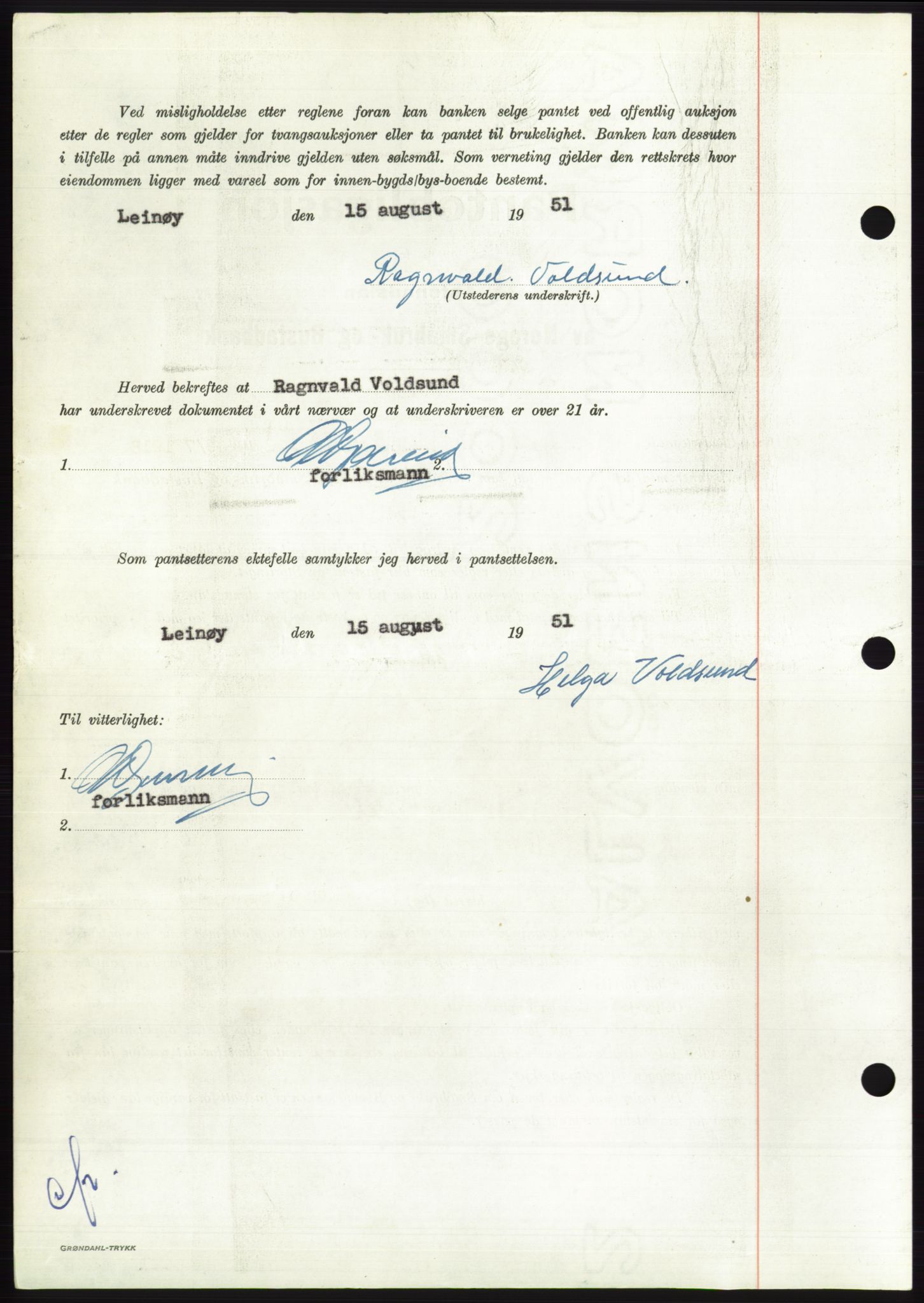 Søre Sunnmøre sorenskriveri, AV/SAT-A-4122/1/2/2C/L0120: Pantebok nr. 8B, 1951-1951, Dagboknr: 1543/1951