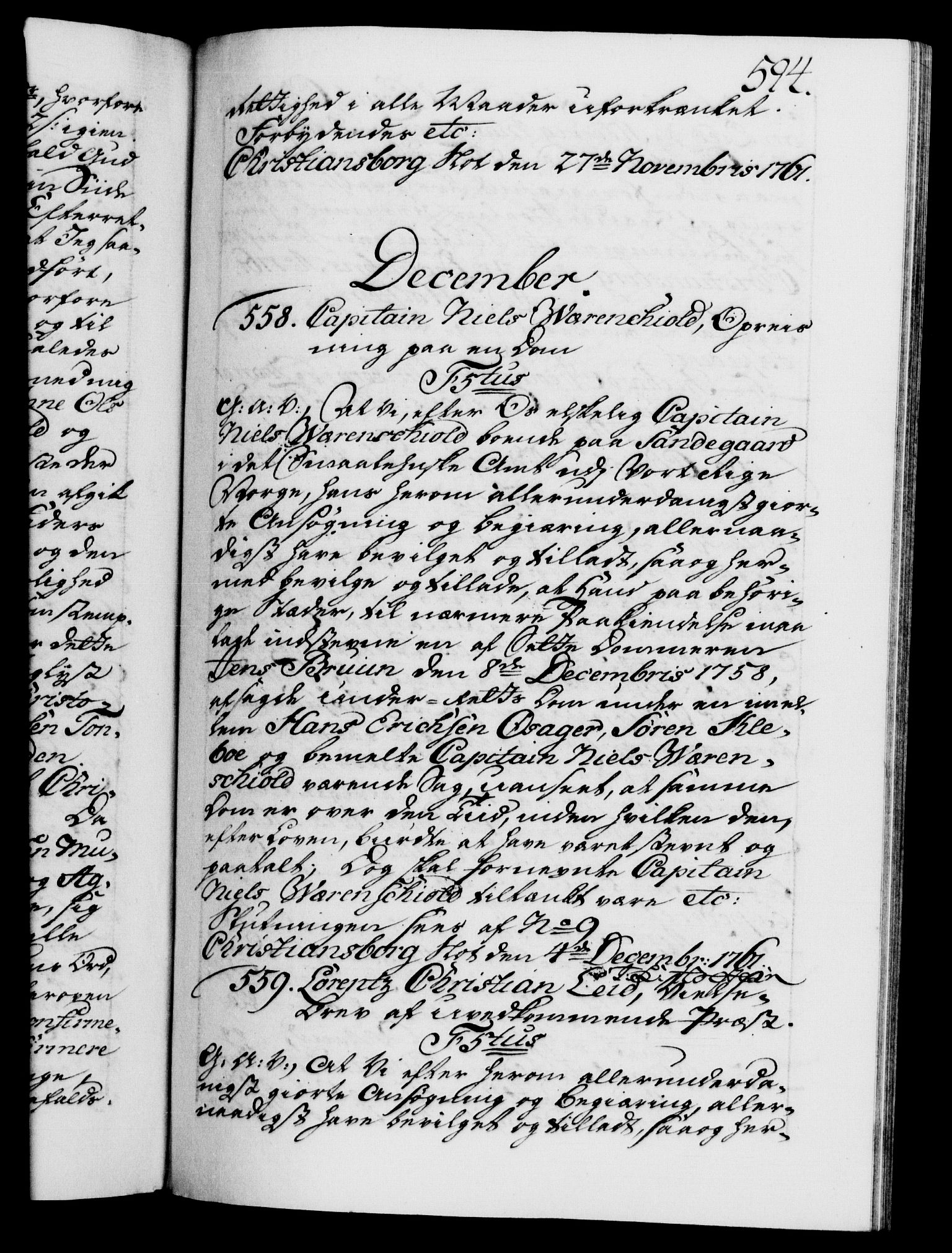 Danske Kanselli 1572-1799, RA/EA-3023/F/Fc/Fca/Fcaa/L0041: Norske registre, 1760-1762, s. 594a
