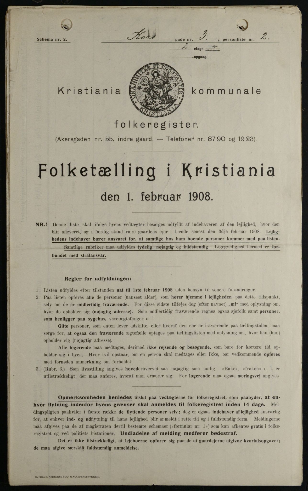 OBA, Kommunal folketelling 1.2.1908 for Kristiania kjøpstad, 1908, s. 47860