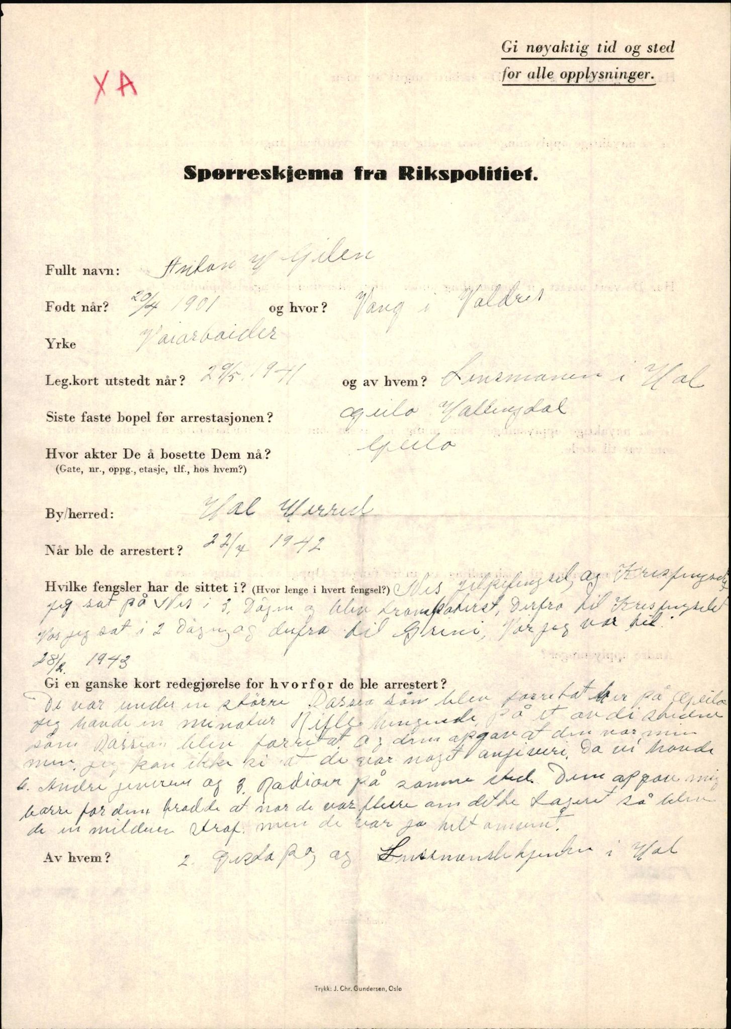 Rikspolitisjefen, AV/RA-S-1560/L/L0005: Gidske, Peder Martin -  Hansell, Georg, 1940-1945, s. 9