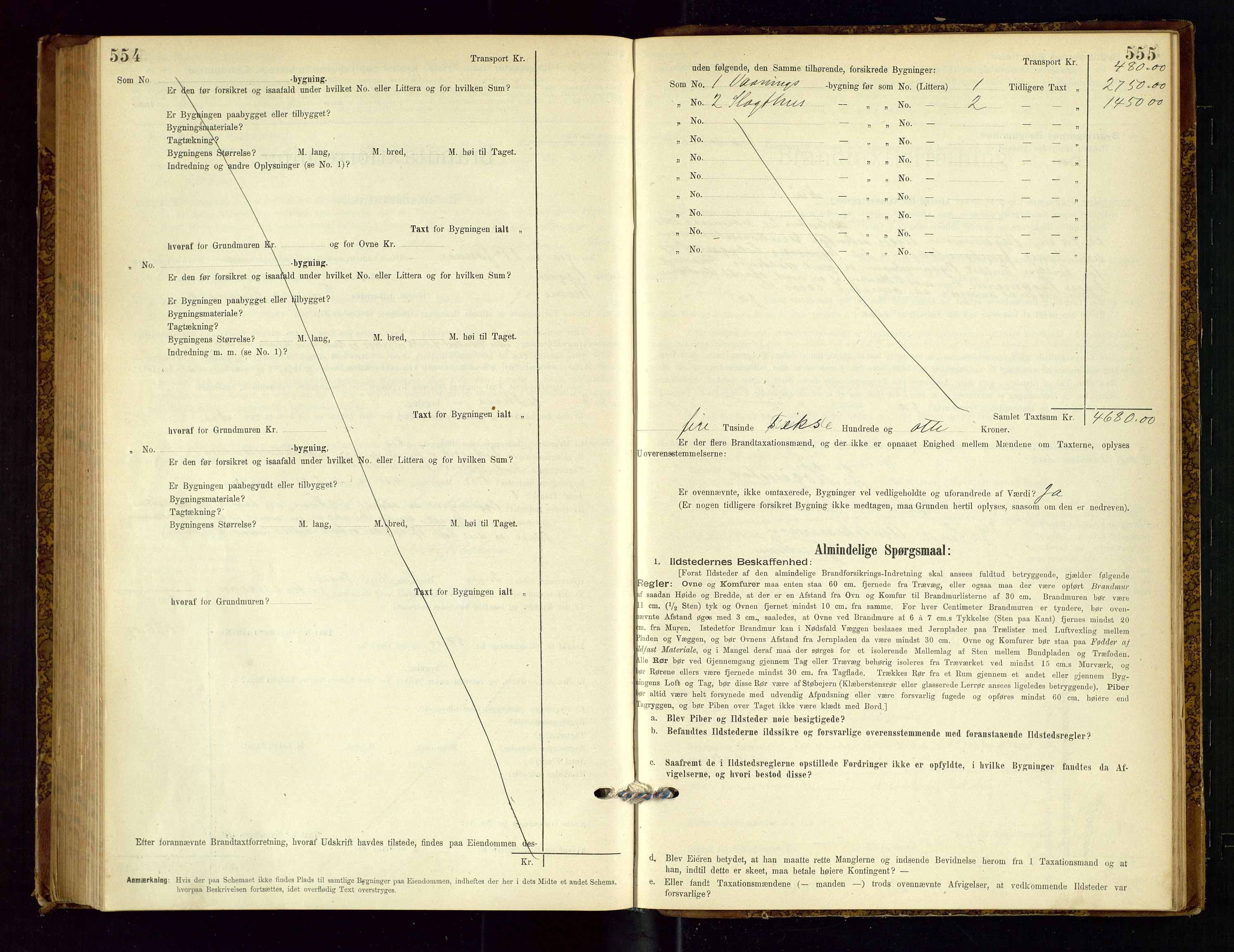 Time lensmannskontor, SAST/A-100420/Gob/L0001: Branntakstprotokoll, 1896-1914, s. 554-555