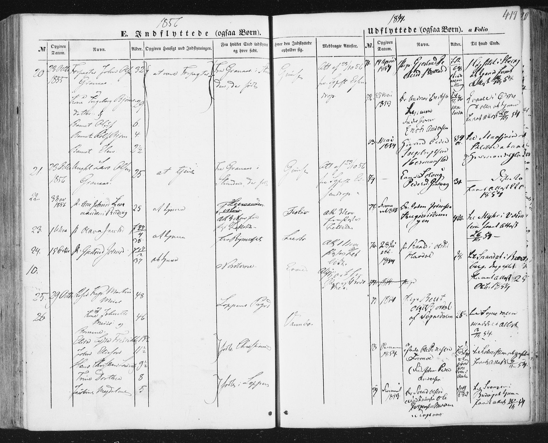 Ministerialprotokoller, klokkerbøker og fødselsregistre - Sør-Trøndelag, SAT/A-1456/691/L1076: Ministerialbok nr. 691A08, 1852-1861, s. 419