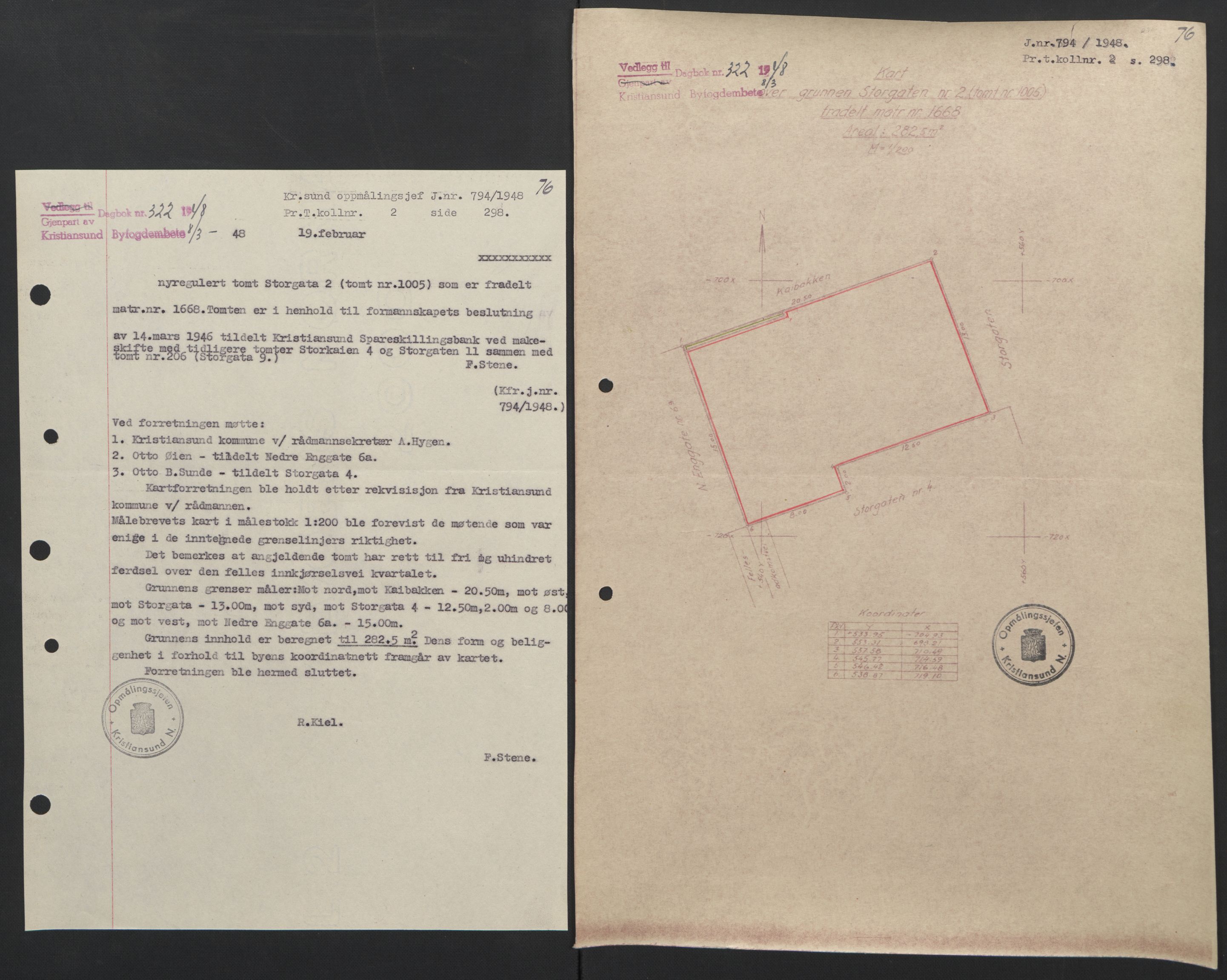 Kristiansund byfogd, AV/SAT-A-4587/A/27: Pantebok nr. 42, 1947-1950, Dagboknr: 322/1948