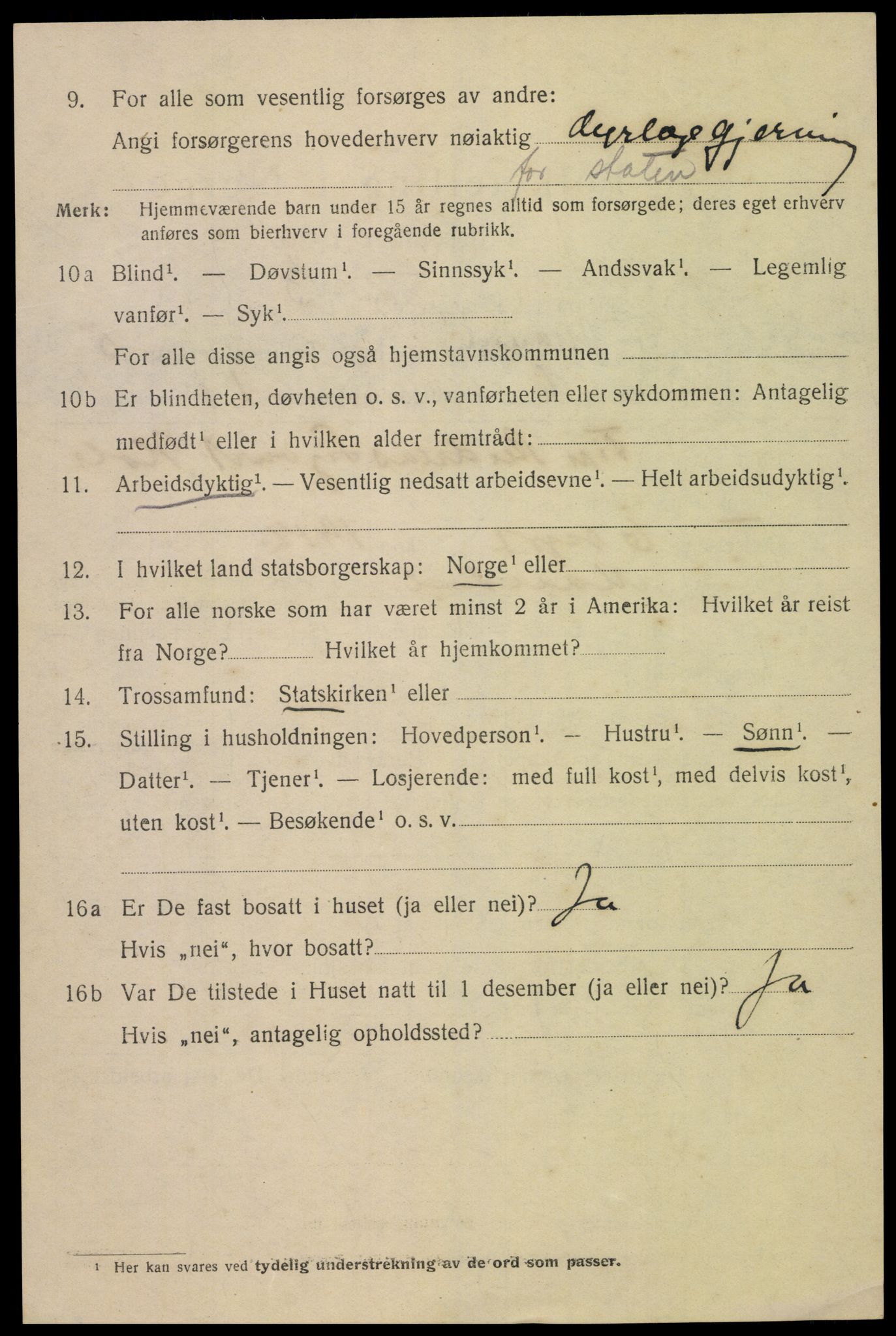 SAK, Folketelling 1920 for 1002 Mandal ladested, 1920, s. 8258