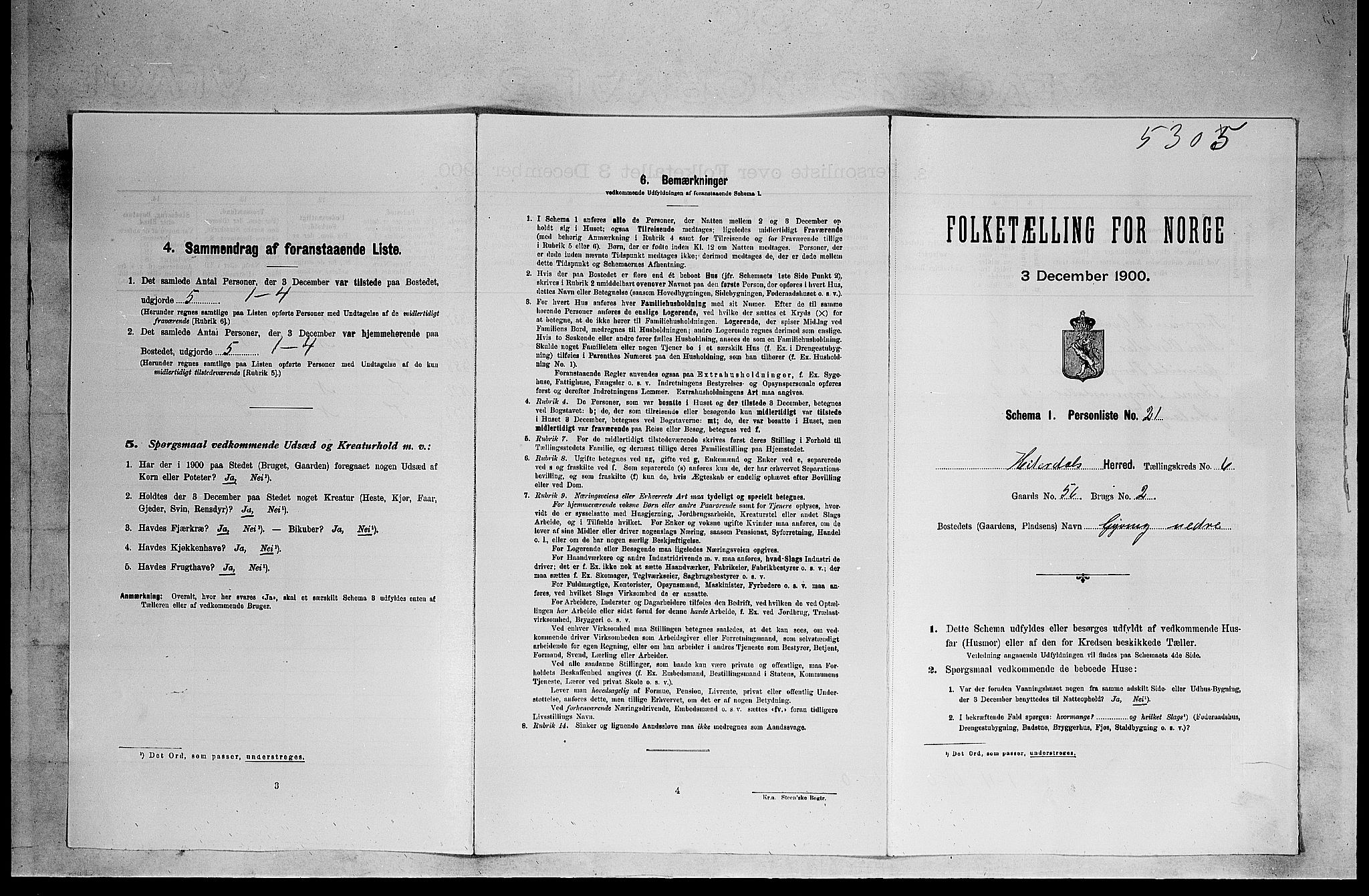 SAKO, Folketelling 1900 for 0823 Heddal herred, 1900, s. 884