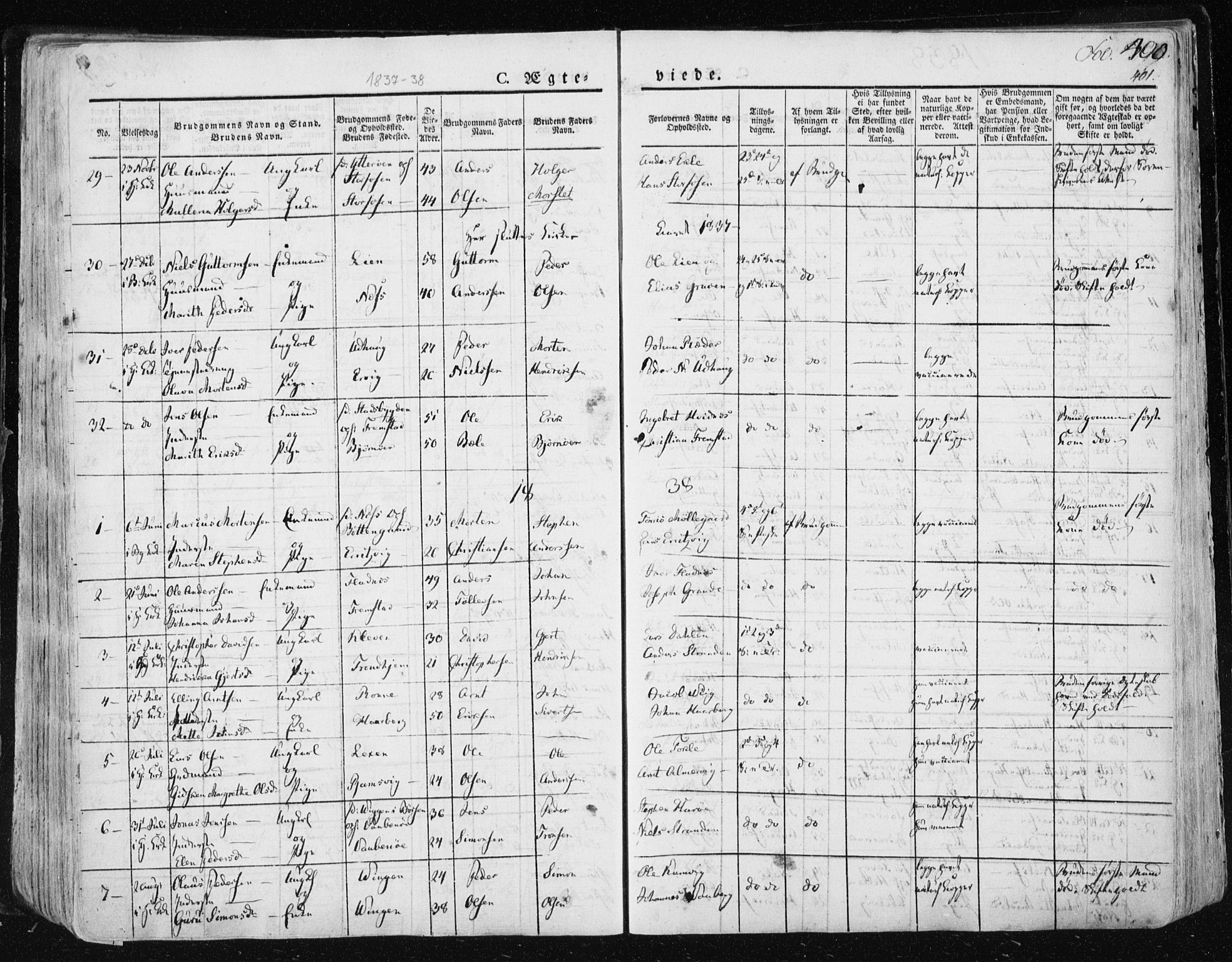Ministerialprotokoller, klokkerbøker og fødselsregistre - Sør-Trøndelag, AV/SAT-A-1456/659/L0735: Ministerialbok nr. 659A05, 1826-1841, s. 400