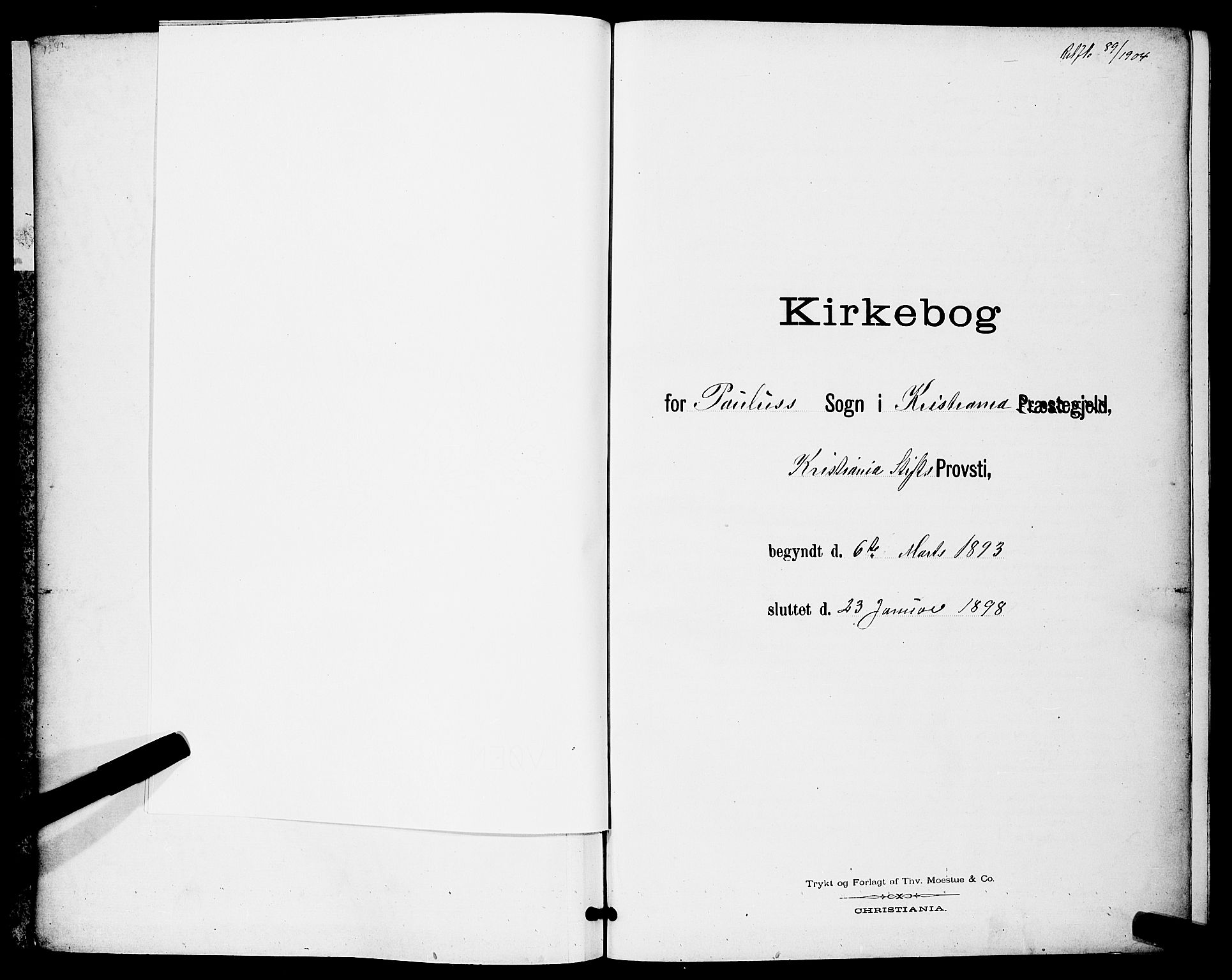 Paulus prestekontor Kirkebøker, SAO/A-10871/G/Ga/L0006: Klokkerbok nr. 6, 1893-1898