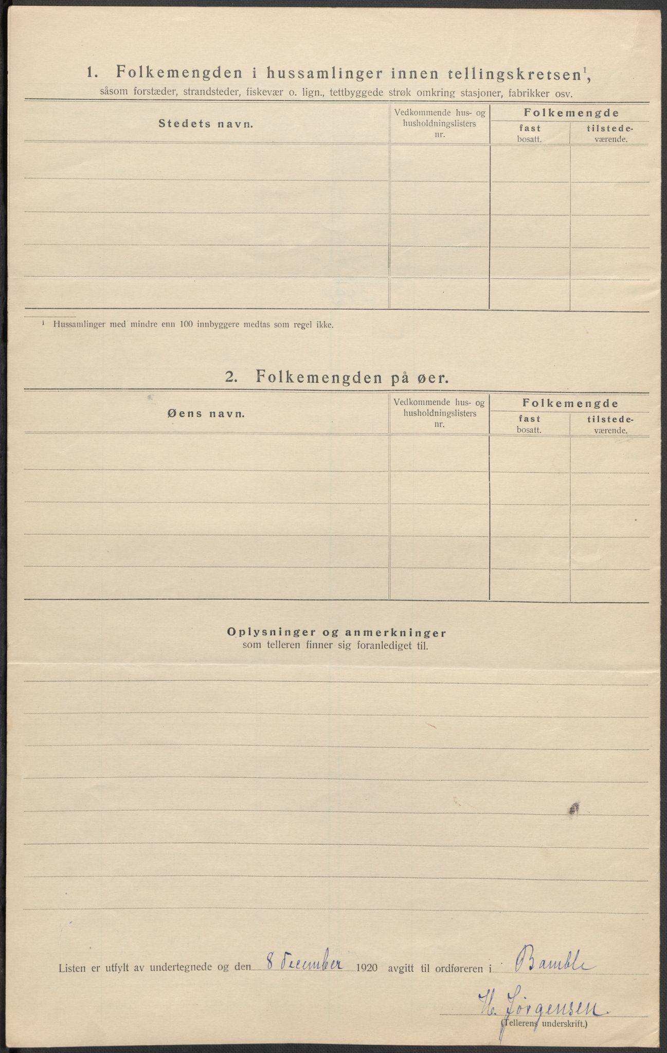 SAKO, Folketelling 1920 for 0814 Bamble herred, 1920, s. 34