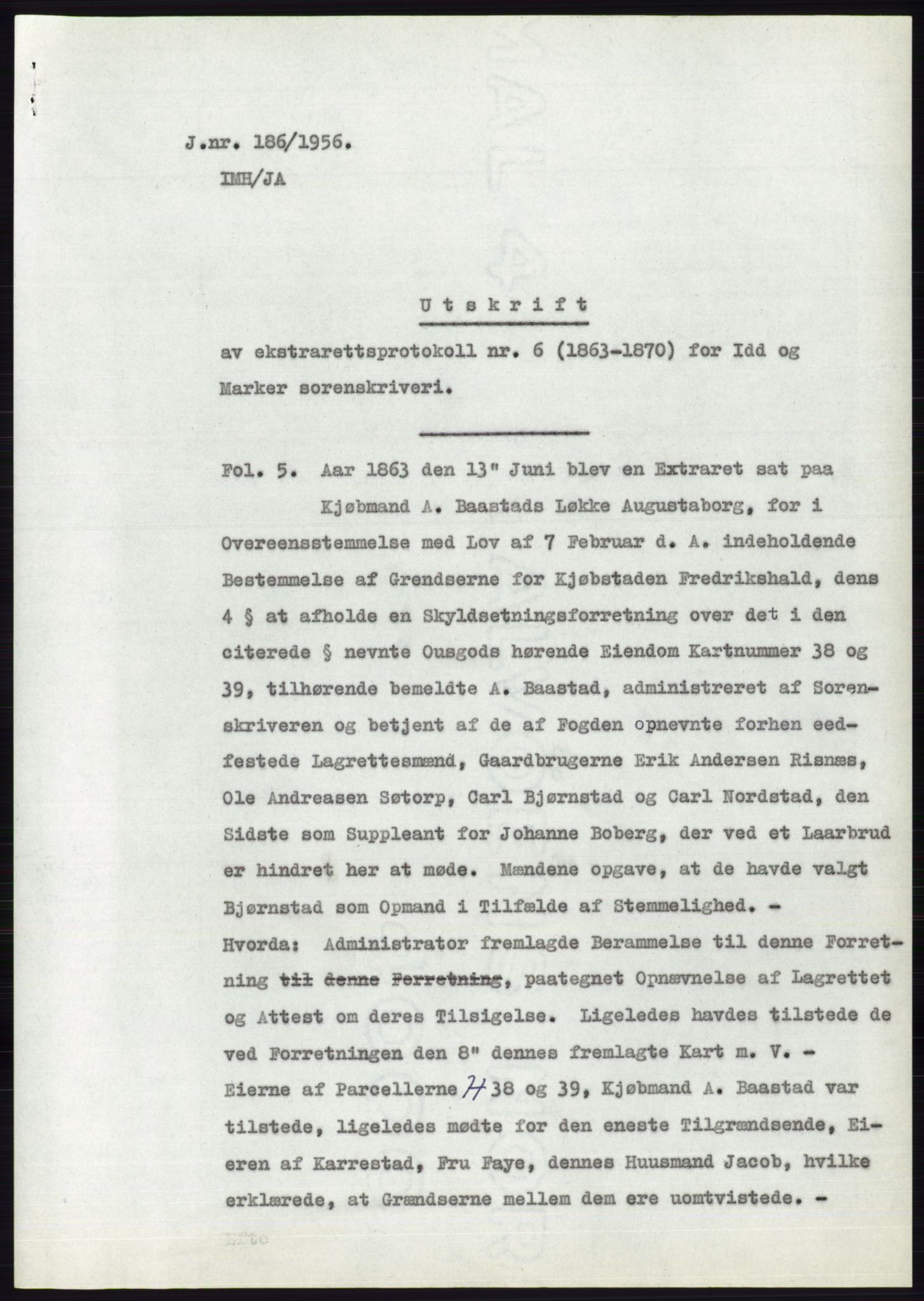Statsarkivet i Oslo, SAO/A-10621/Z/Zd/L0004: Avskrifter, j.nr 1-797/1956, 1956, s. 114