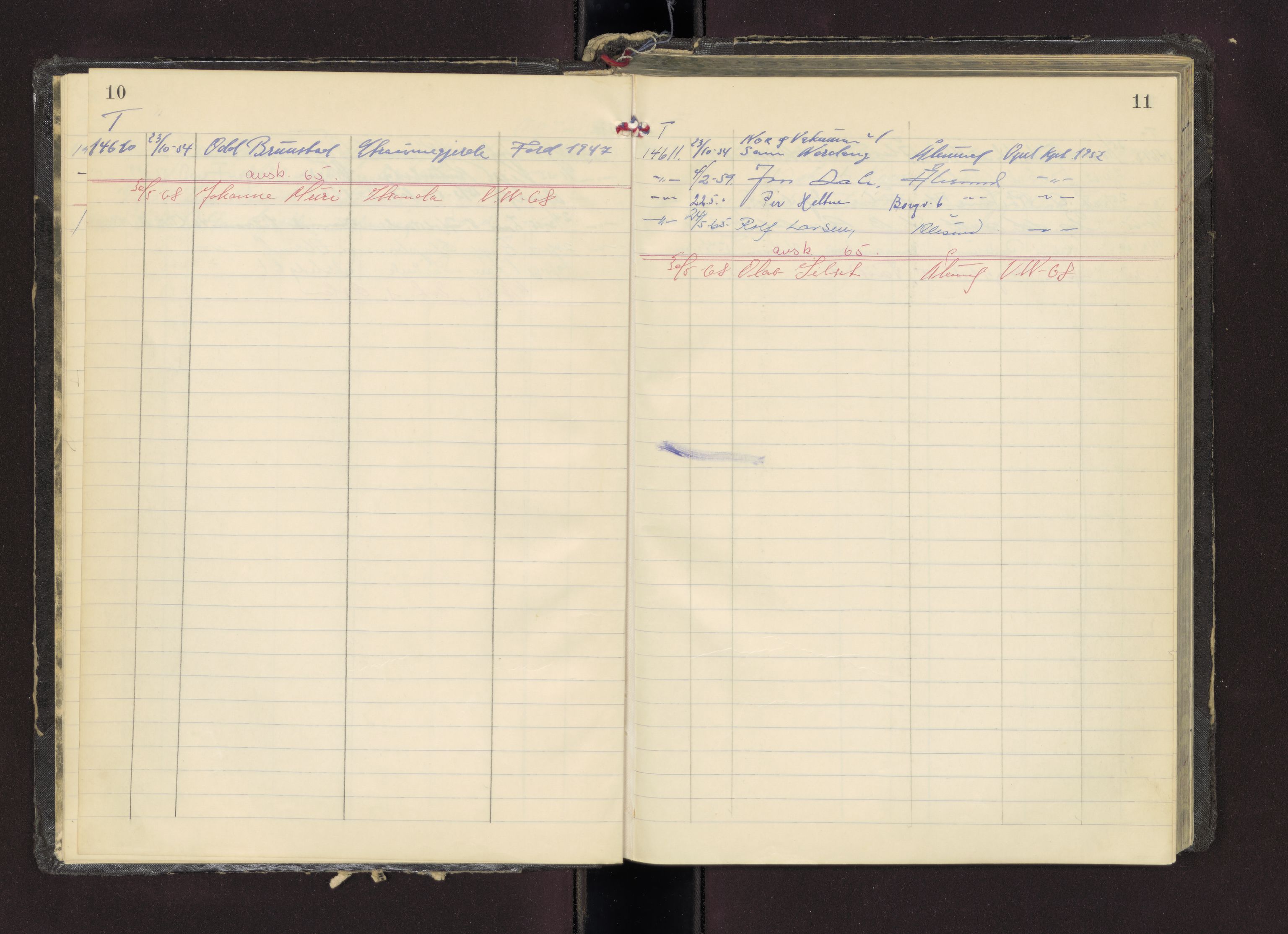 Møre og Romsdal vegkontor - Ålesund trafikkstasjon, AV/SAT-A-4099/F/Fc/L0013: Bilregister; T 14601 - T 14999, 1950-1970