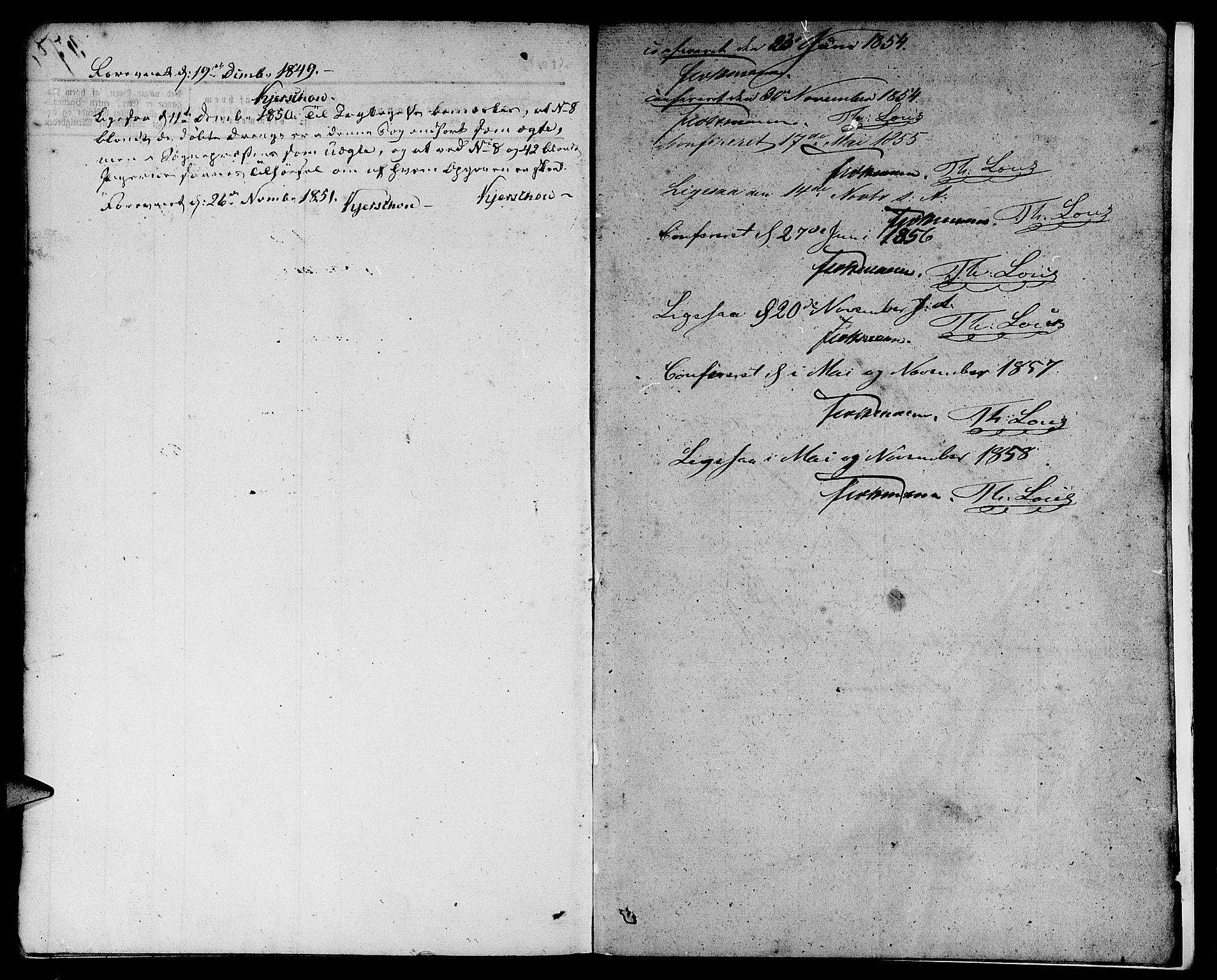 Nykirken Sokneprestembete, SAB/A-77101/H/Hab: Klokkerbok nr. B 1, 1842-1858