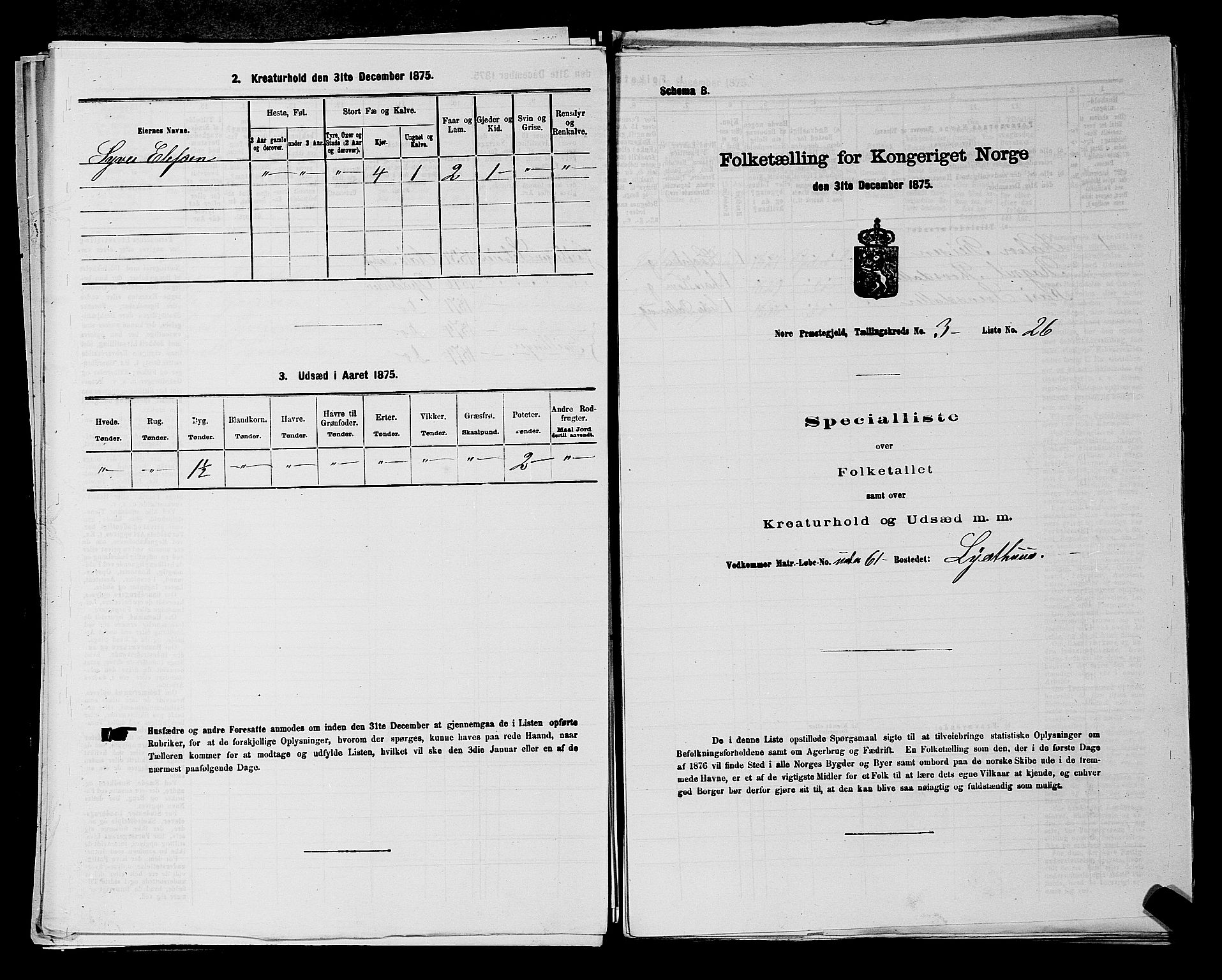 SAKO, Folketelling 1875 for 0633P Nore prestegjeld, 1875, s. 404