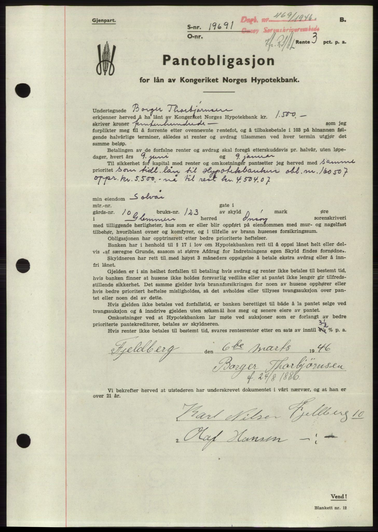 Onsøy sorenskriveri, SAO/A-10474/G/Ga/Gac/L0004: Pantebok nr. B4, 1944-1946, Dagboknr: 469/1946