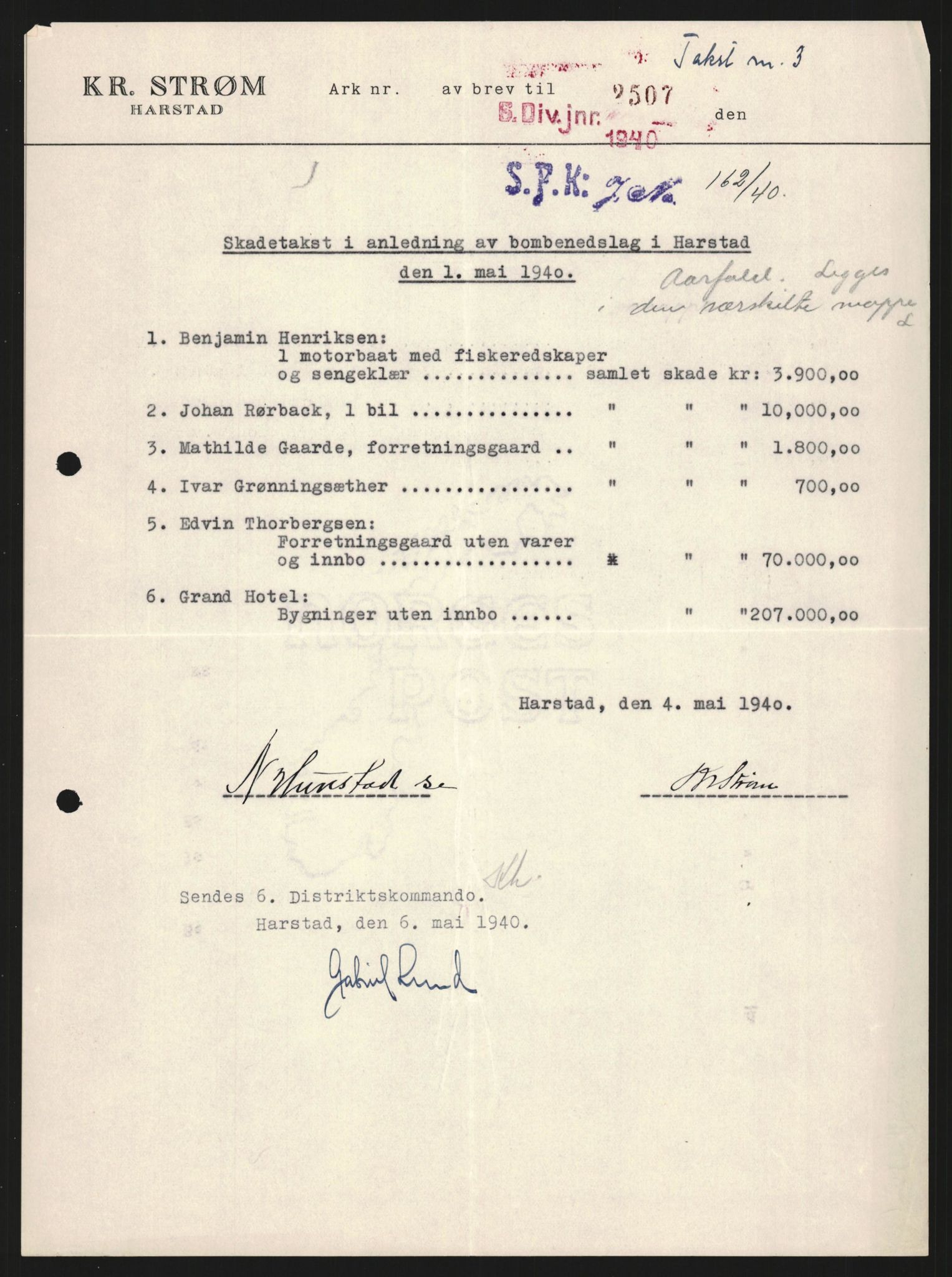 Forsvaret, Forsvarets krigshistoriske avdeling, AV/RA-RAFA-2017/Y/Yb/L0132: II-C-11-600  -  6. Divisjon / 6. Distriktskommando, 1940-1960, s. 306