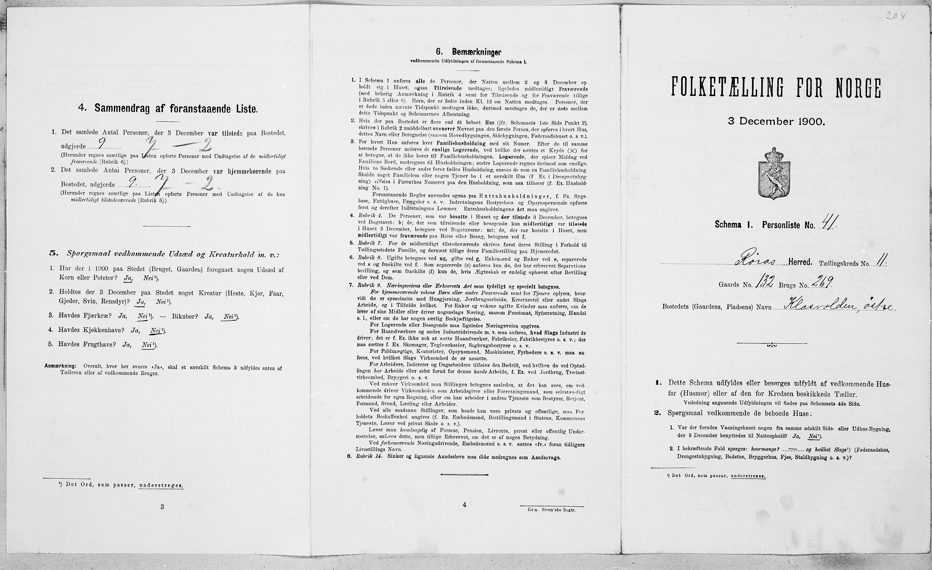 SAT, Folketelling 1900 for 1640 Røros herred, 1900, s. 1226
