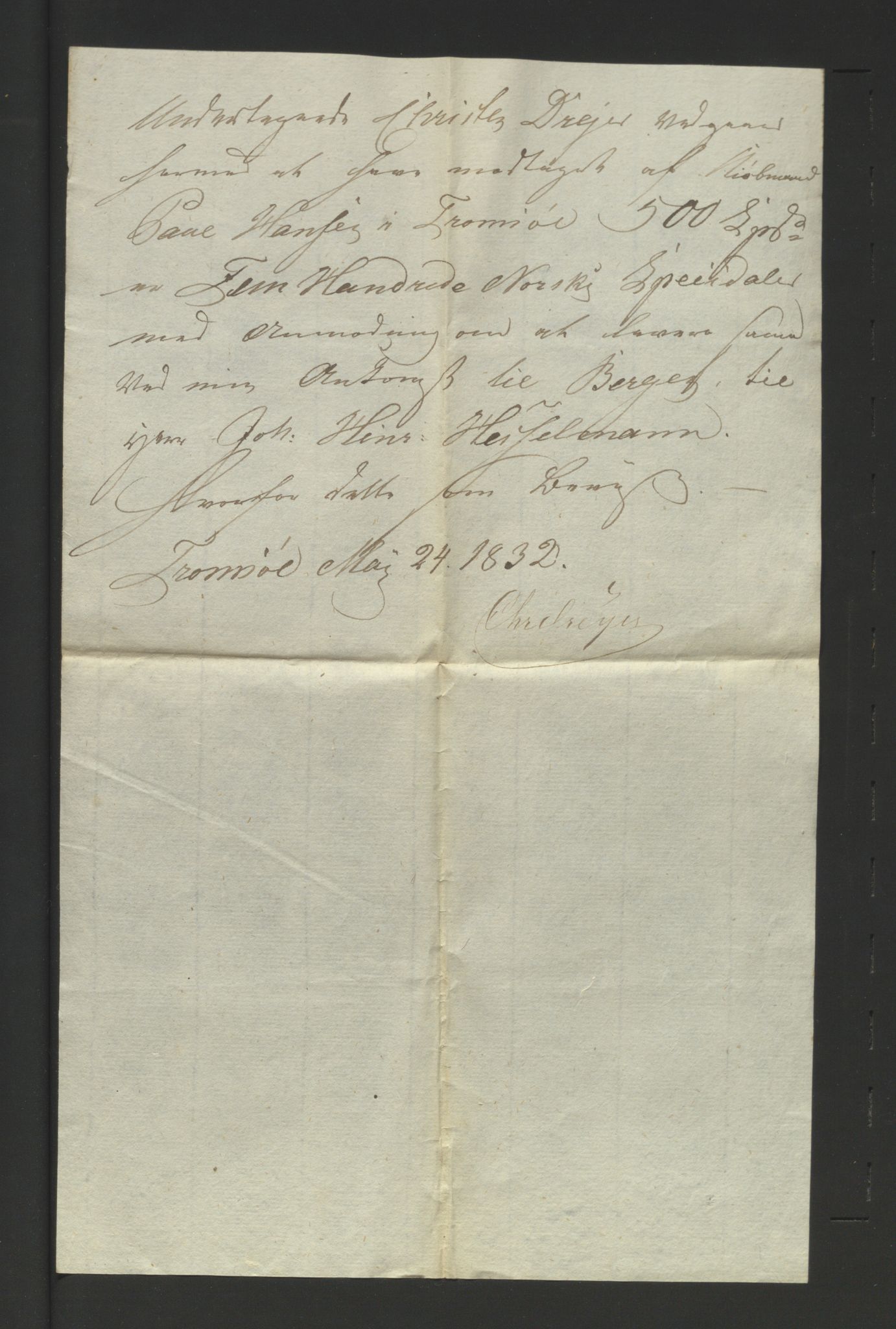 Firma P. Hanssen/P. Hanssen & Co, SATØ/P-0055/D/L0076: Korrespondanse, 1832-1840, s. 2