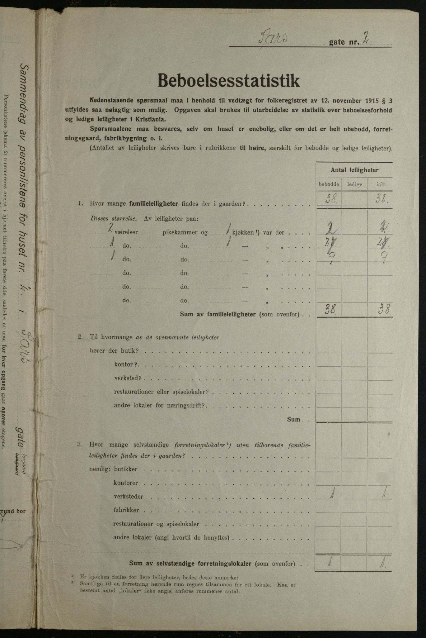 OBA, Kommunal folketelling 1.12.1923 for Kristiania, 1923, s. 99000