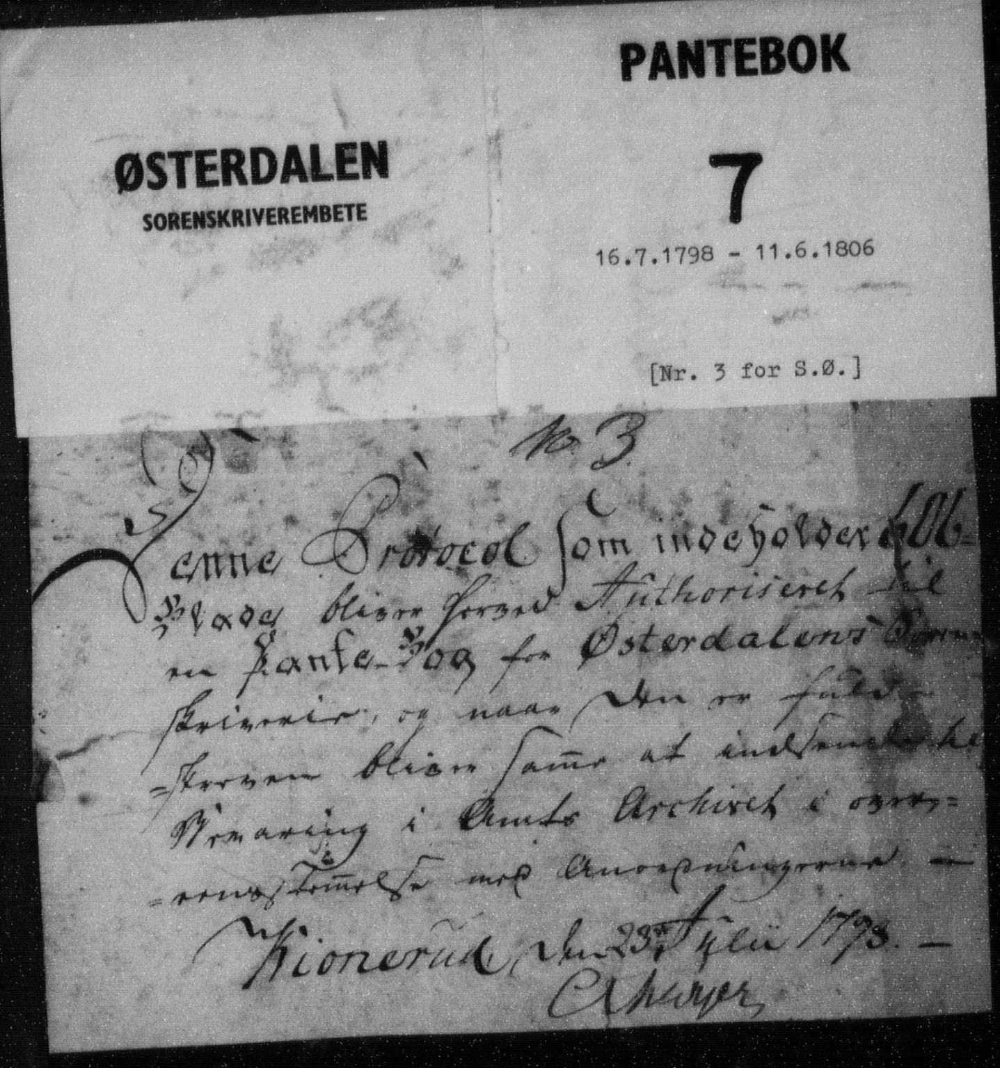 Østerdalen sorenskriveri, SAH/TING-032/H/Hb/L0007: Pantebok nr. 7, 1798-1806