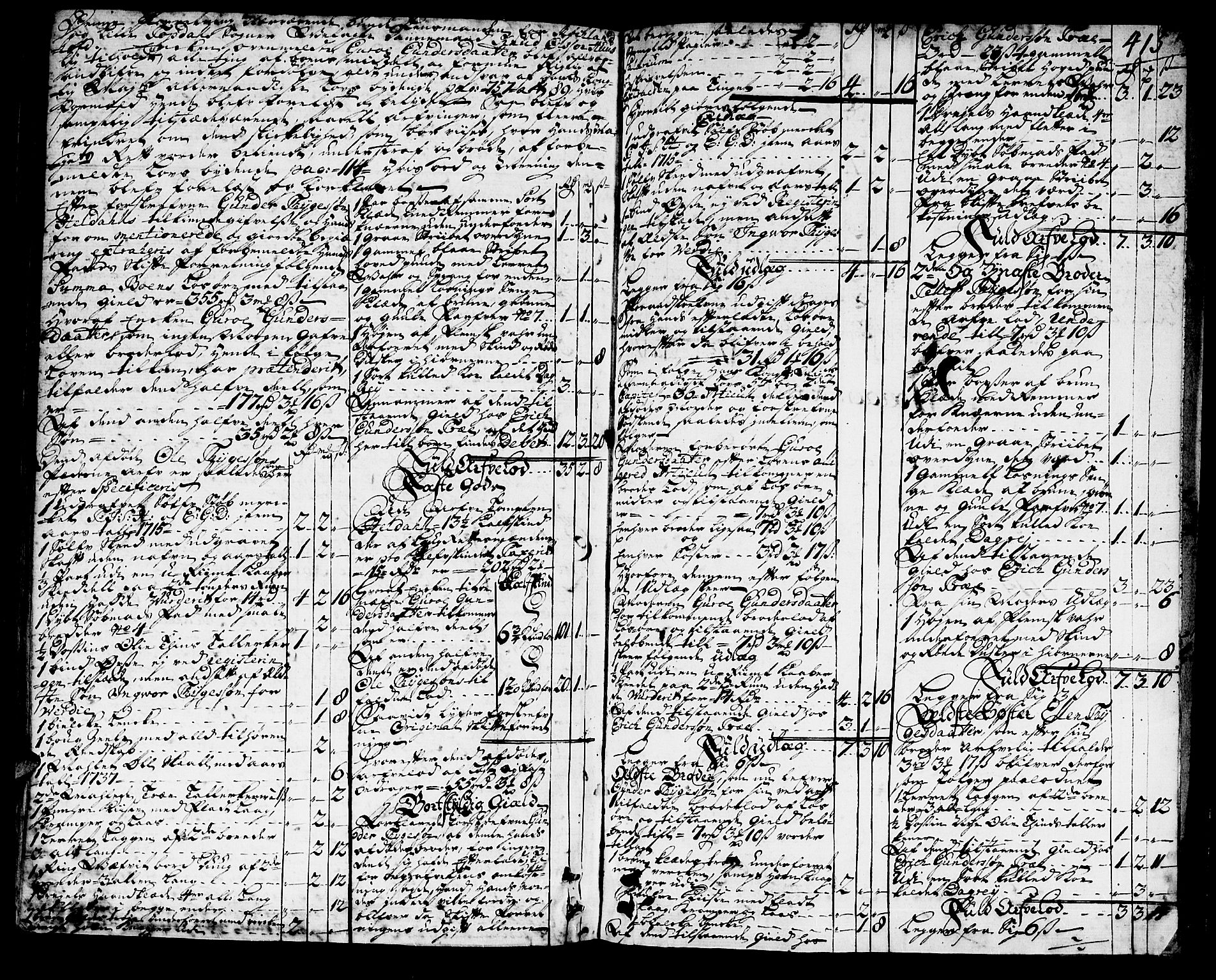 Østre Råbyggelag sorenskriveri, SAK/1221-0016/H/Hc/L0010: Skifteprotokoll nr 10 med register, 1738-1744, s. 414b-415a