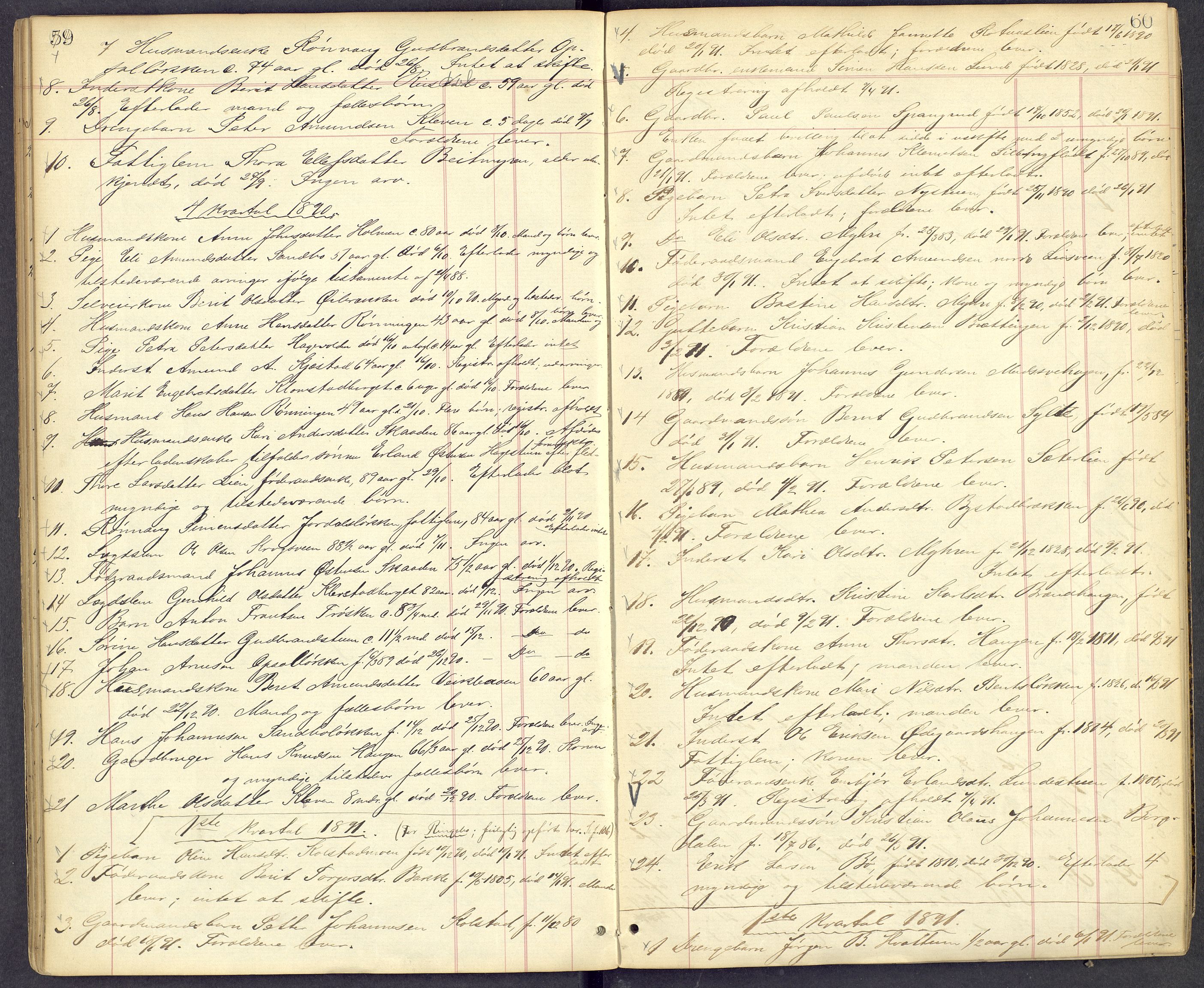 Mellom-Gudbrandsdal sorenskriveri, AV/SAH-TING-038/J/Jf/L0002: Dødsfallsprotokoll, 1885-1900, s. 59-60