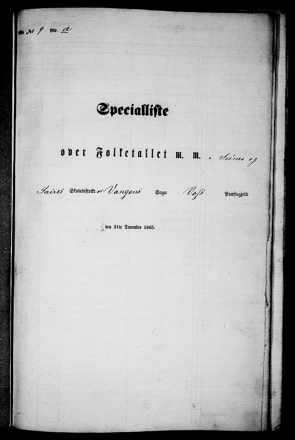 RA, Folketelling 1865 for 1235P Voss prestegjeld, 1865, s. 203