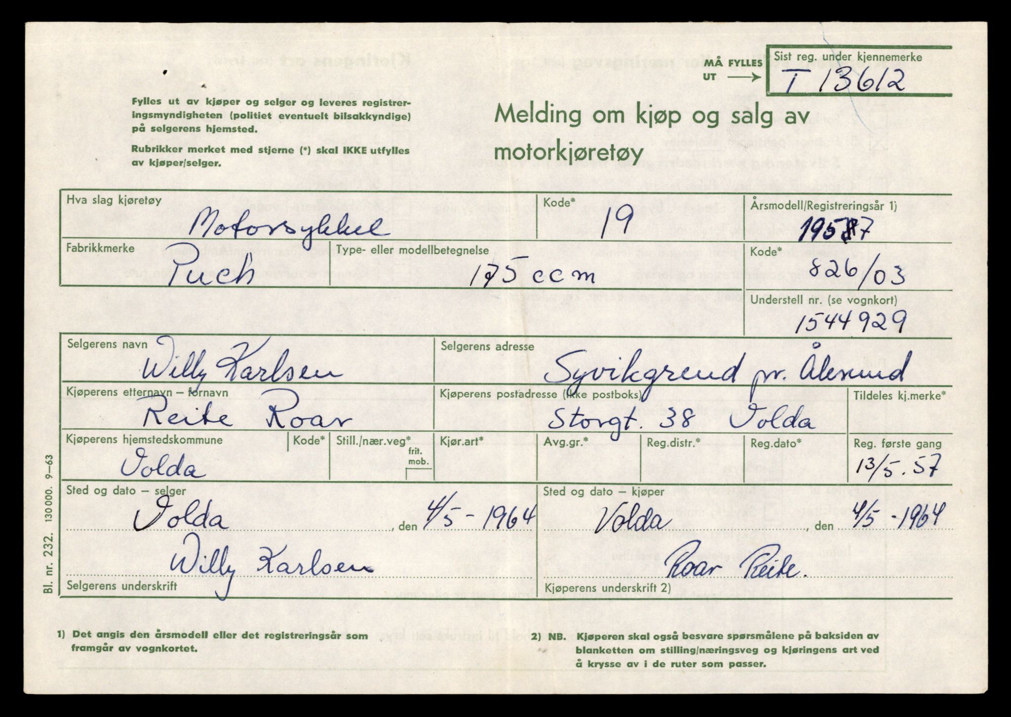 Møre og Romsdal vegkontor - Ålesund trafikkstasjon, AV/SAT-A-4099/F/Fe/L0040: Registreringskort for kjøretøy T 13531 - T 13709, 1927-1998, s. 1475