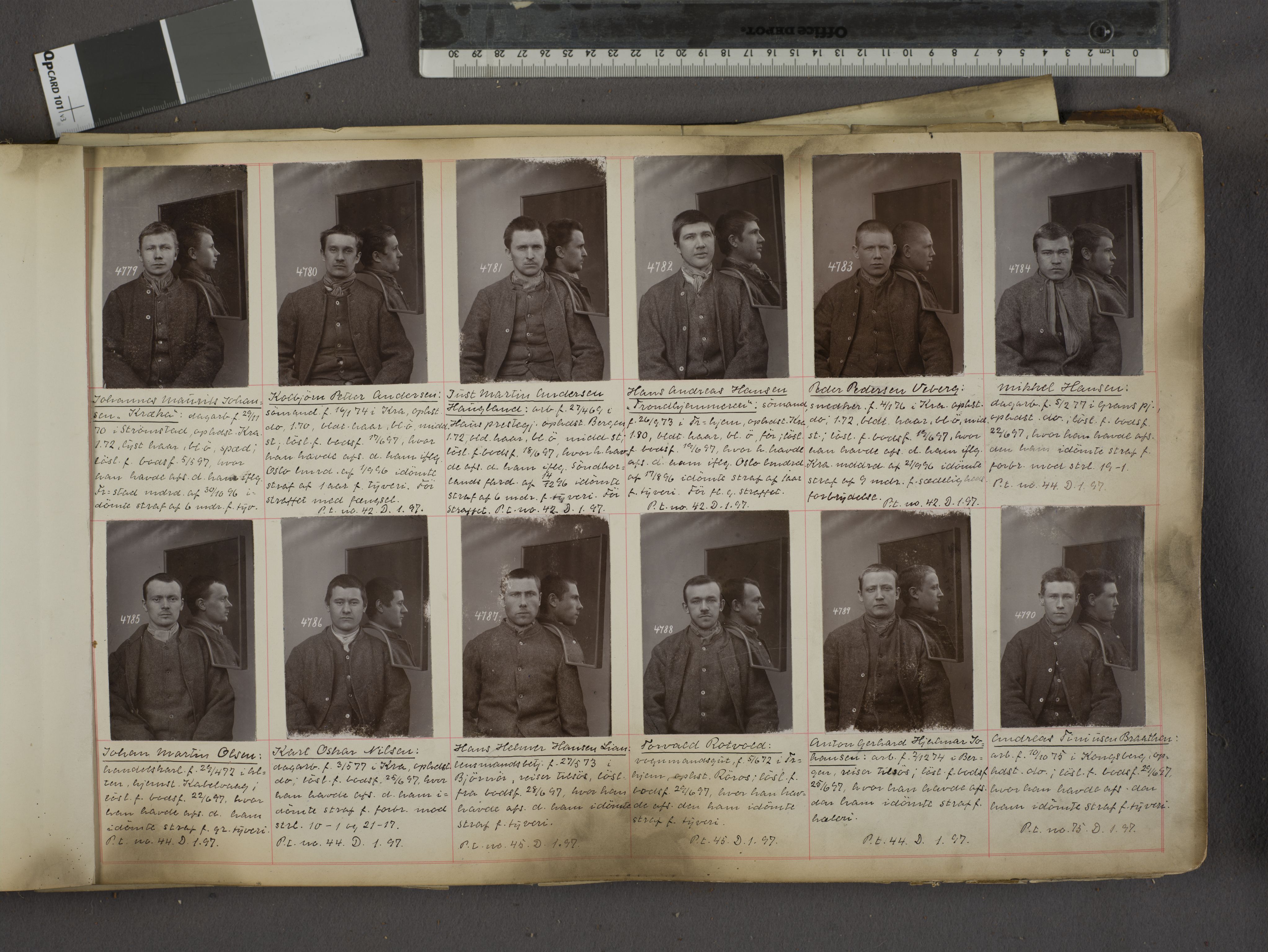 Oslo politikammer, Kriminalavdelingen, AV/SAO-A-11137/U/Ua/L0005: Forbryteralbum, 1897-1899, s. 1