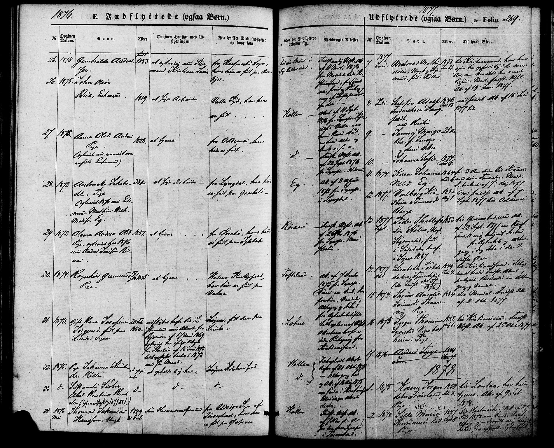 Søgne sokneprestkontor, AV/SAK-1111-0037/F/Fa/Fab/L0011: Ministerialbok nr. A 11, 1869-1879, s. 270