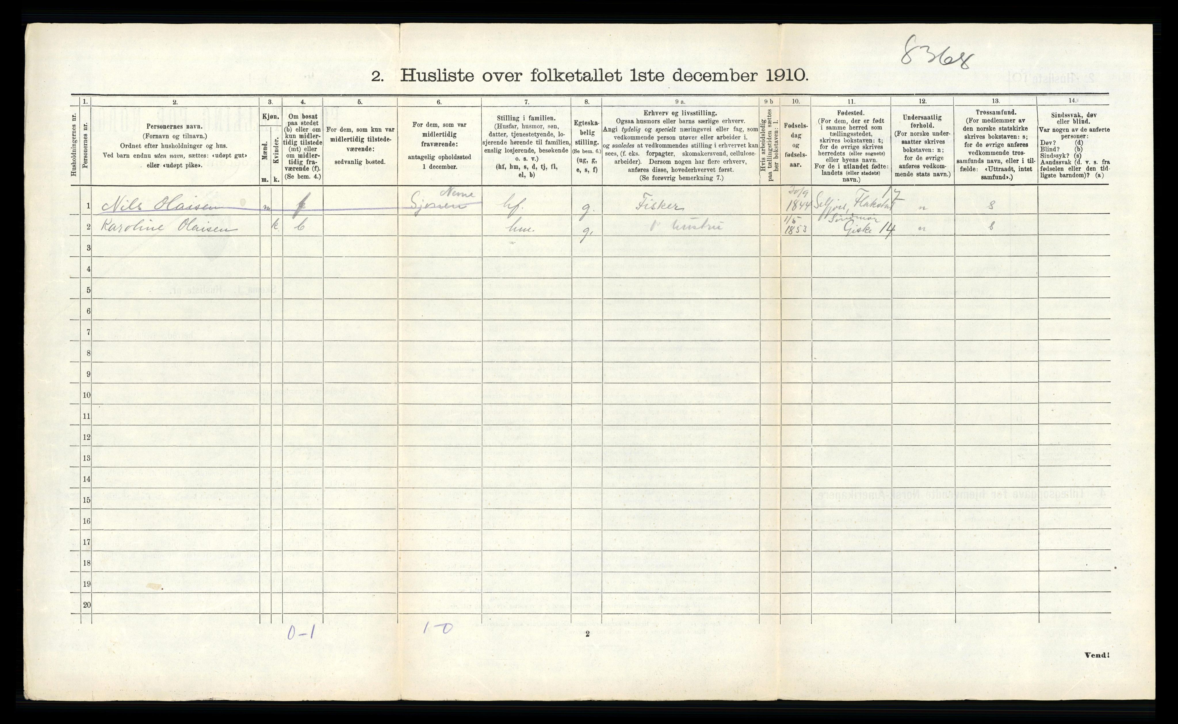 RA, Folketelling 1910 for 1821 Stamnes herred, 1910, s. 235