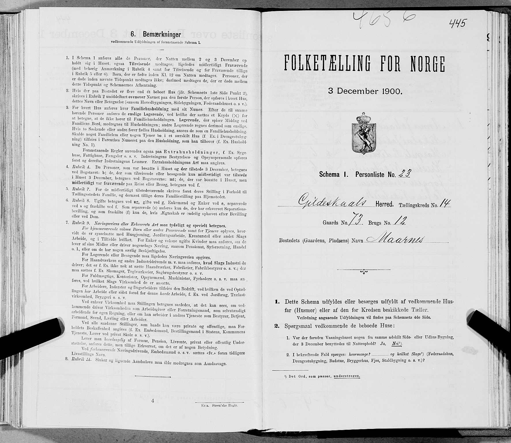 SAT, Folketelling 1900 for 1838 Gildeskål herred, 1900, s. 1428