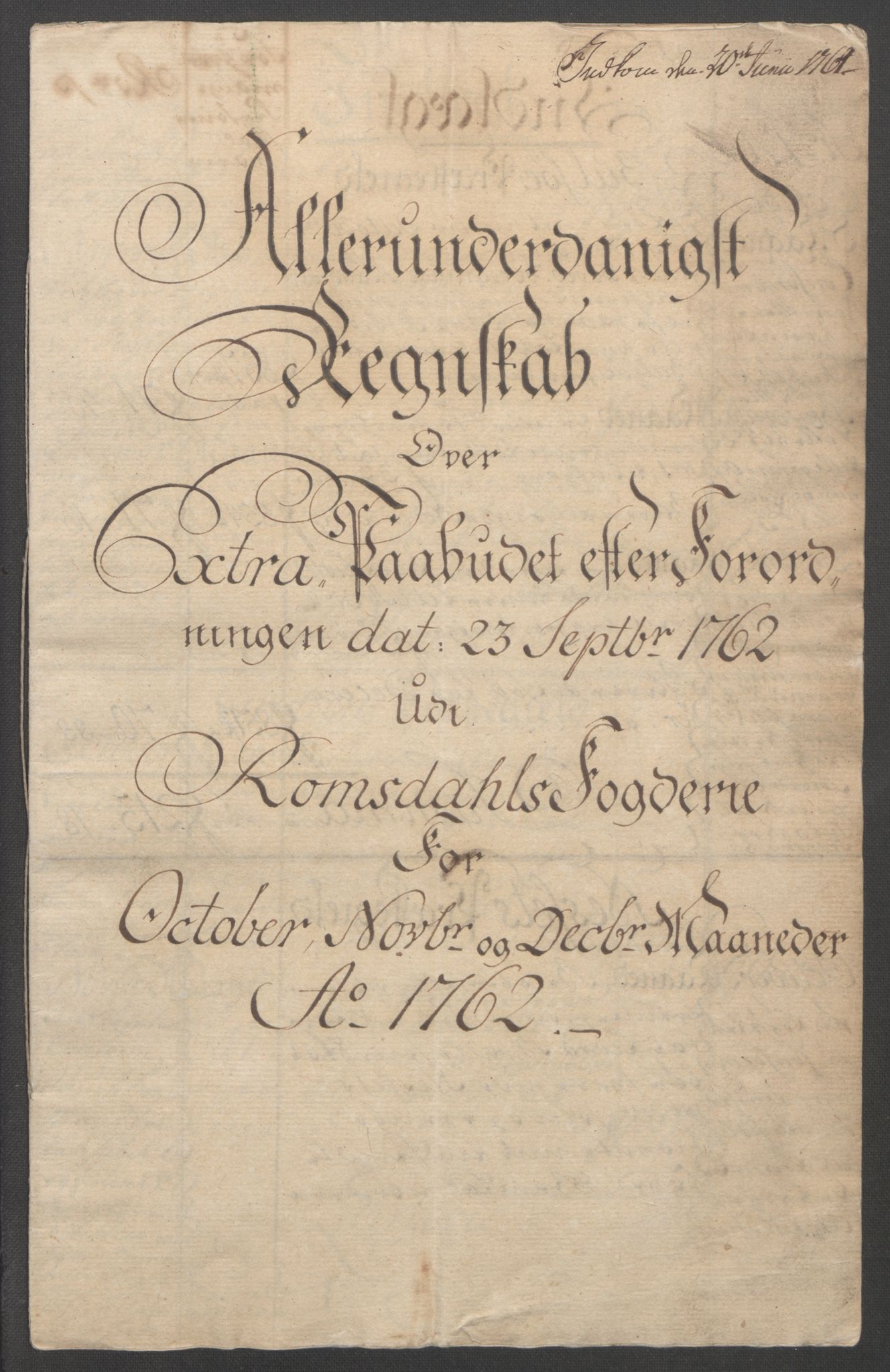 Rentekammeret inntil 1814, Reviderte regnskaper, Fogderegnskap, RA/EA-4092/R55/L3730: Ekstraskatten Romsdal, 1762-1763, s. 2