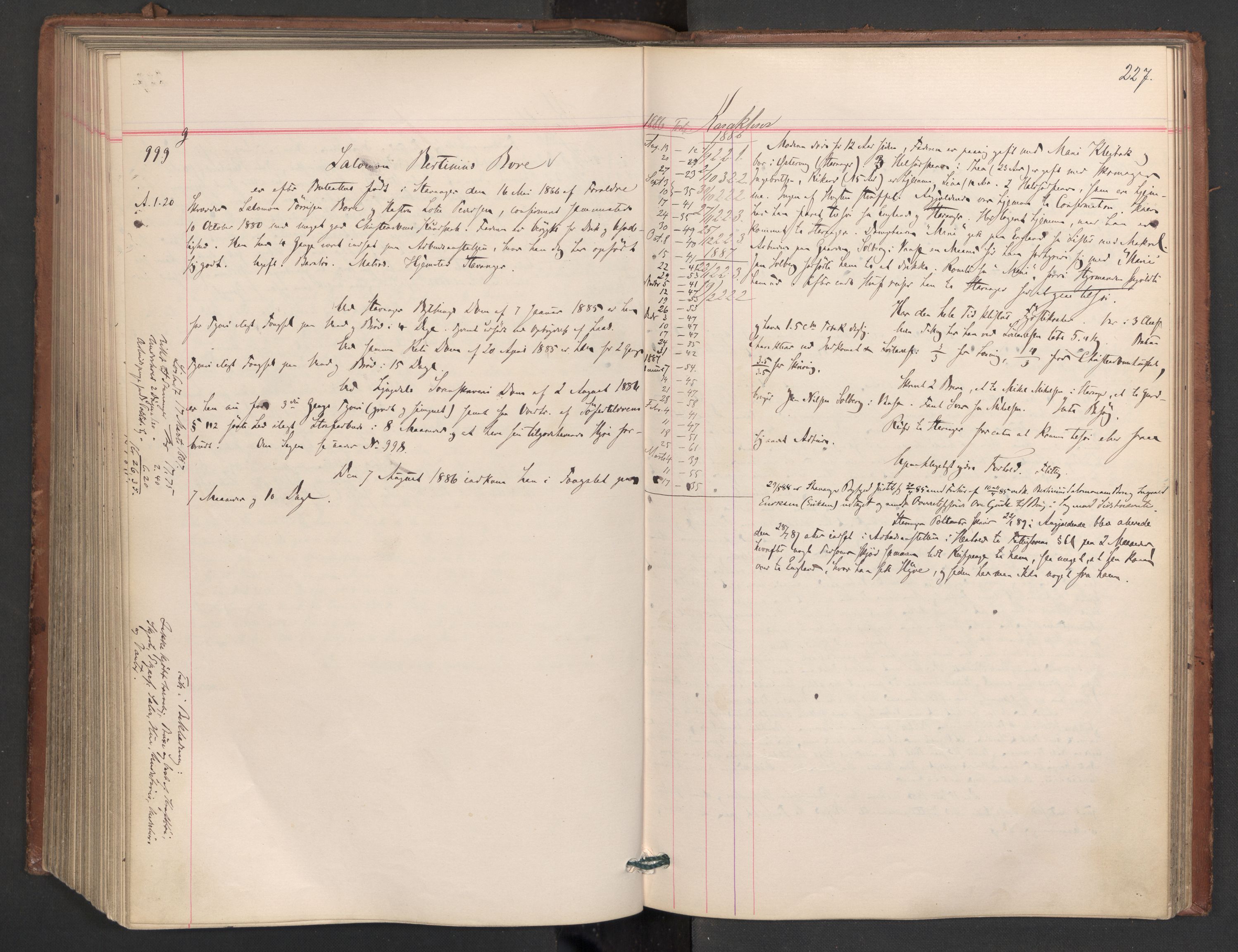 Botsfengslet, AV/RA-S-1539/D/Db/Dbb/L0023: 774g - 57h, 1885-1886, s. 227