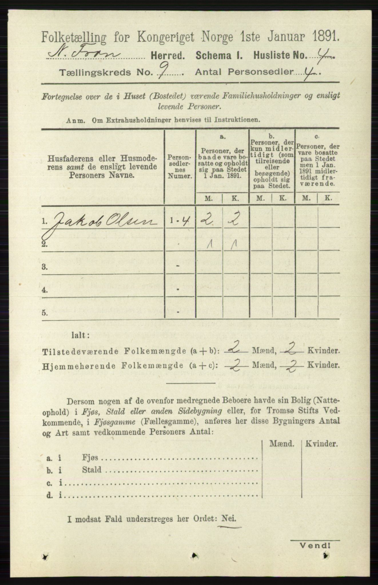 RA, Folketelling 1891 for 0518 Nord-Fron herred, 1891, s. 3598