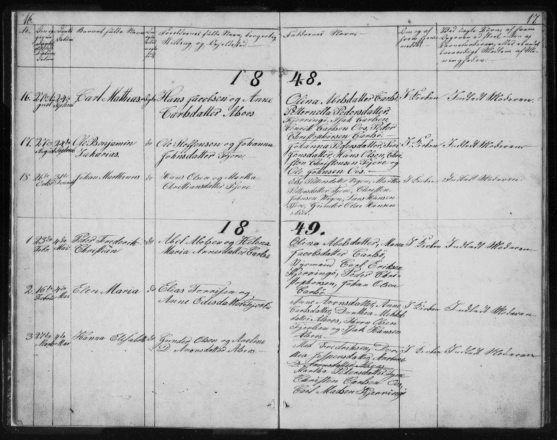 Ministerialprotokoller, klokkerbøker og fødselsregistre - Nordland, SAT/A-1459/803/L0074: Klokkerbok nr. 803C01, 1845-1866, s. 16-17
