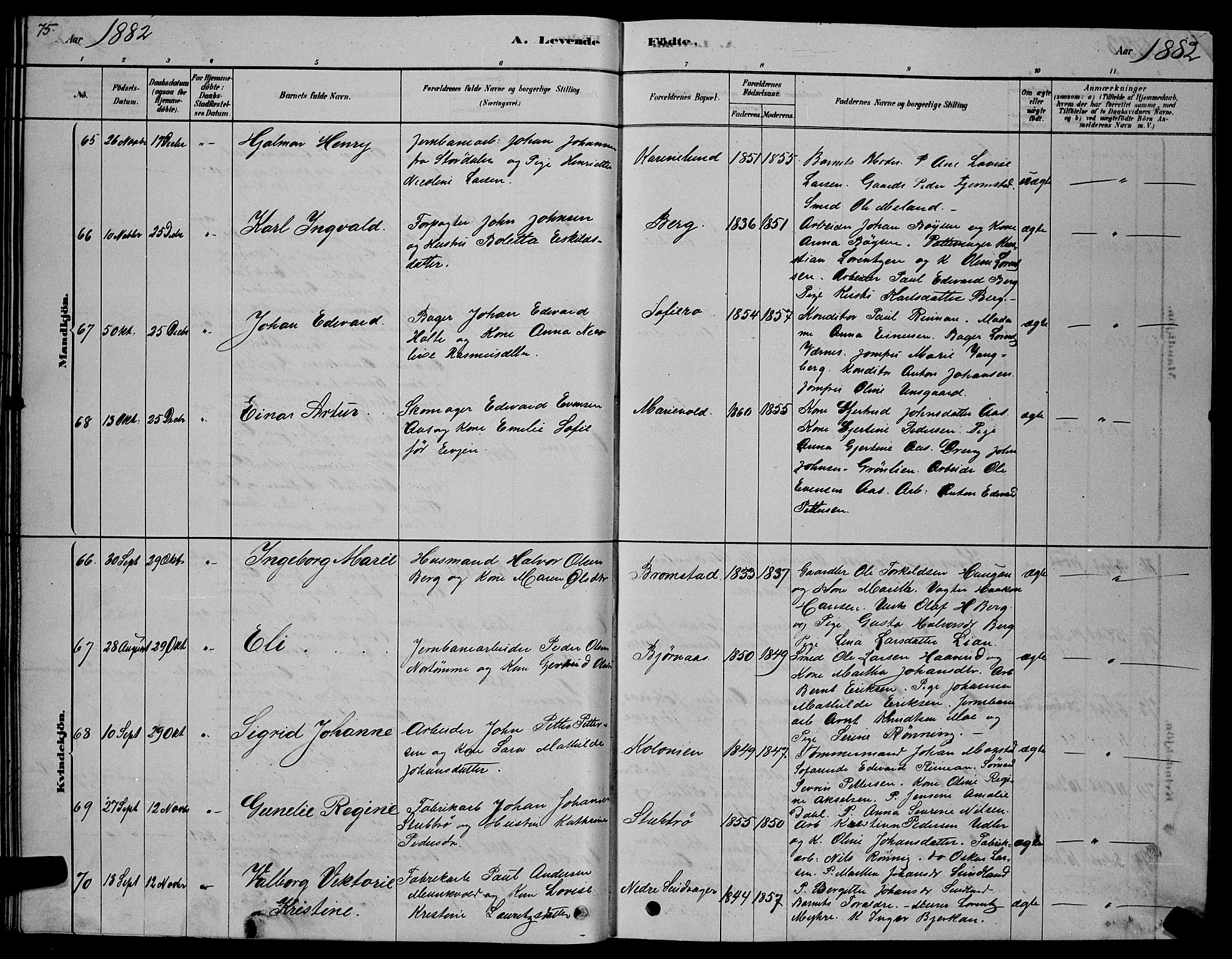 Ministerialprotokoller, klokkerbøker og fødselsregistre - Sør-Trøndelag, AV/SAT-A-1456/606/L0312: Klokkerbok nr. 606C08, 1878-1894, s. 75