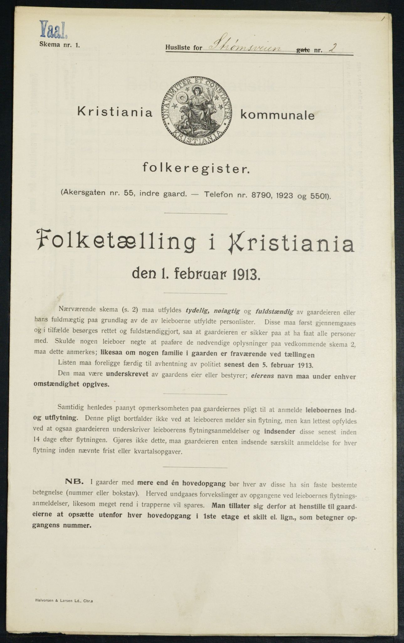 OBA, Kommunal folketelling 1.2.1913 for Kristiania, 1913, s. 104049