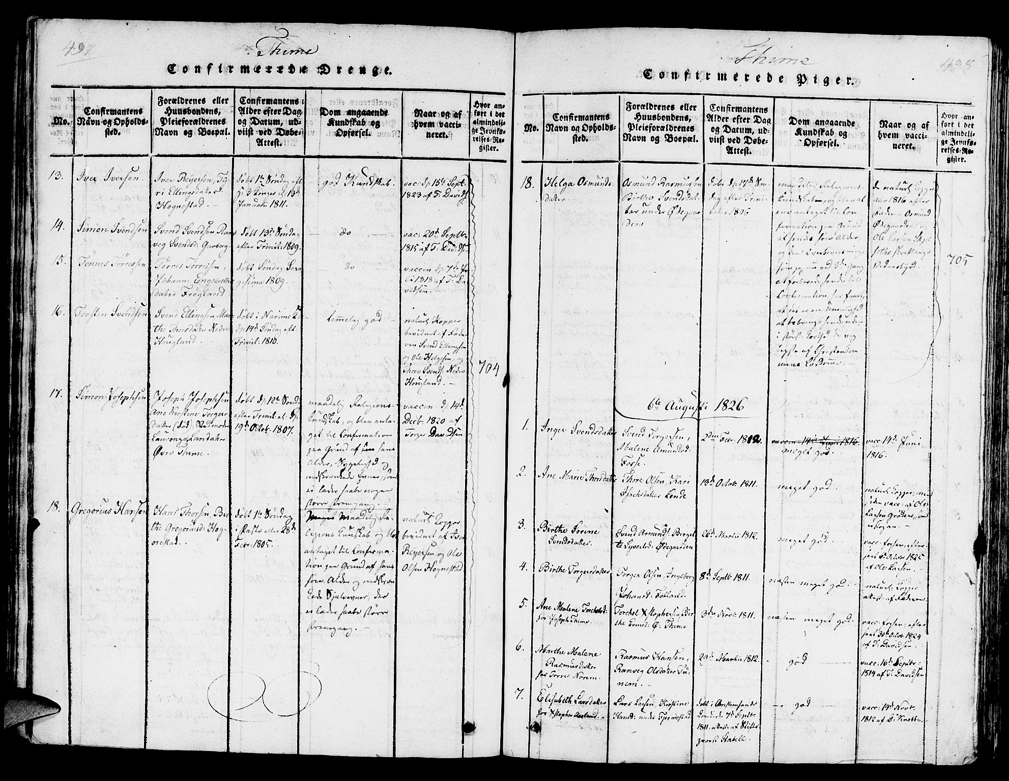 Lye sokneprestkontor, AV/SAST-A-101794/001/30/30BA/L0003: Ministerialbok nr. A 3 /1, 1816-1826, s. 497-498