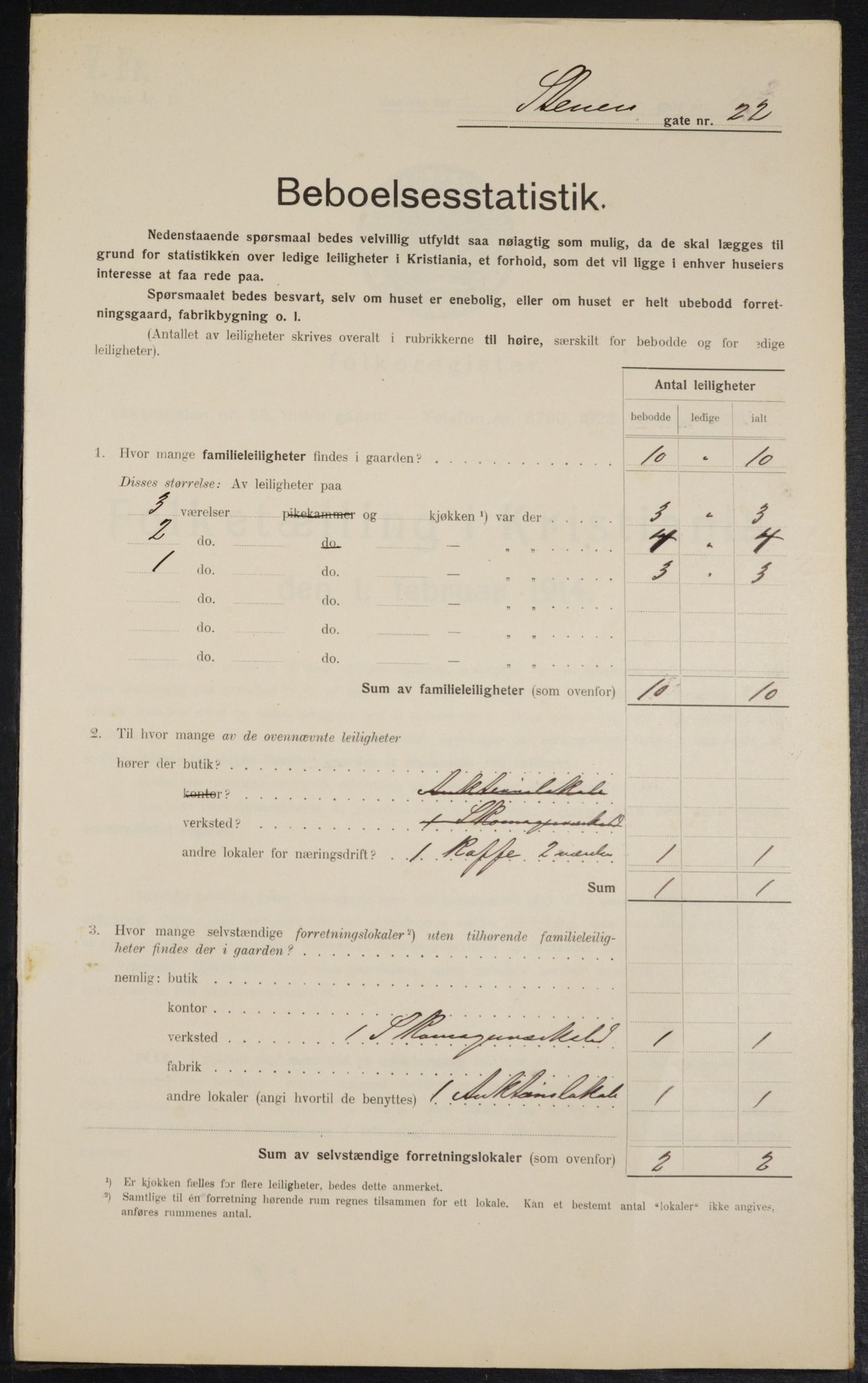 OBA, Kommunal folketelling 1.2.1914 for Kristiania, 1914, s. 101491