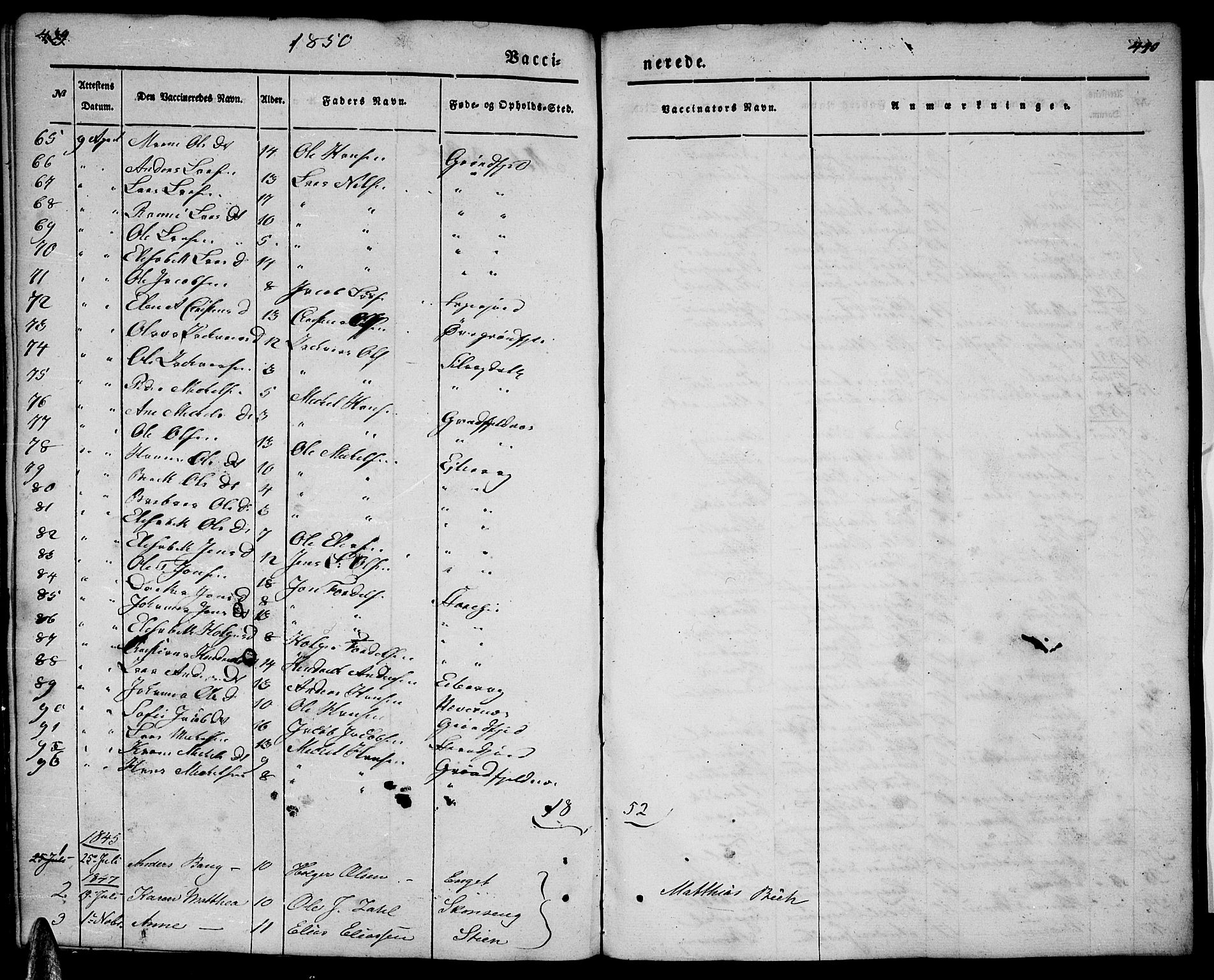 Ministerialprotokoller, klokkerbøker og fødselsregistre - Nordland, AV/SAT-A-1459/827/L0413: Klokkerbok nr. 827C02, 1842-1852, s. 439-440