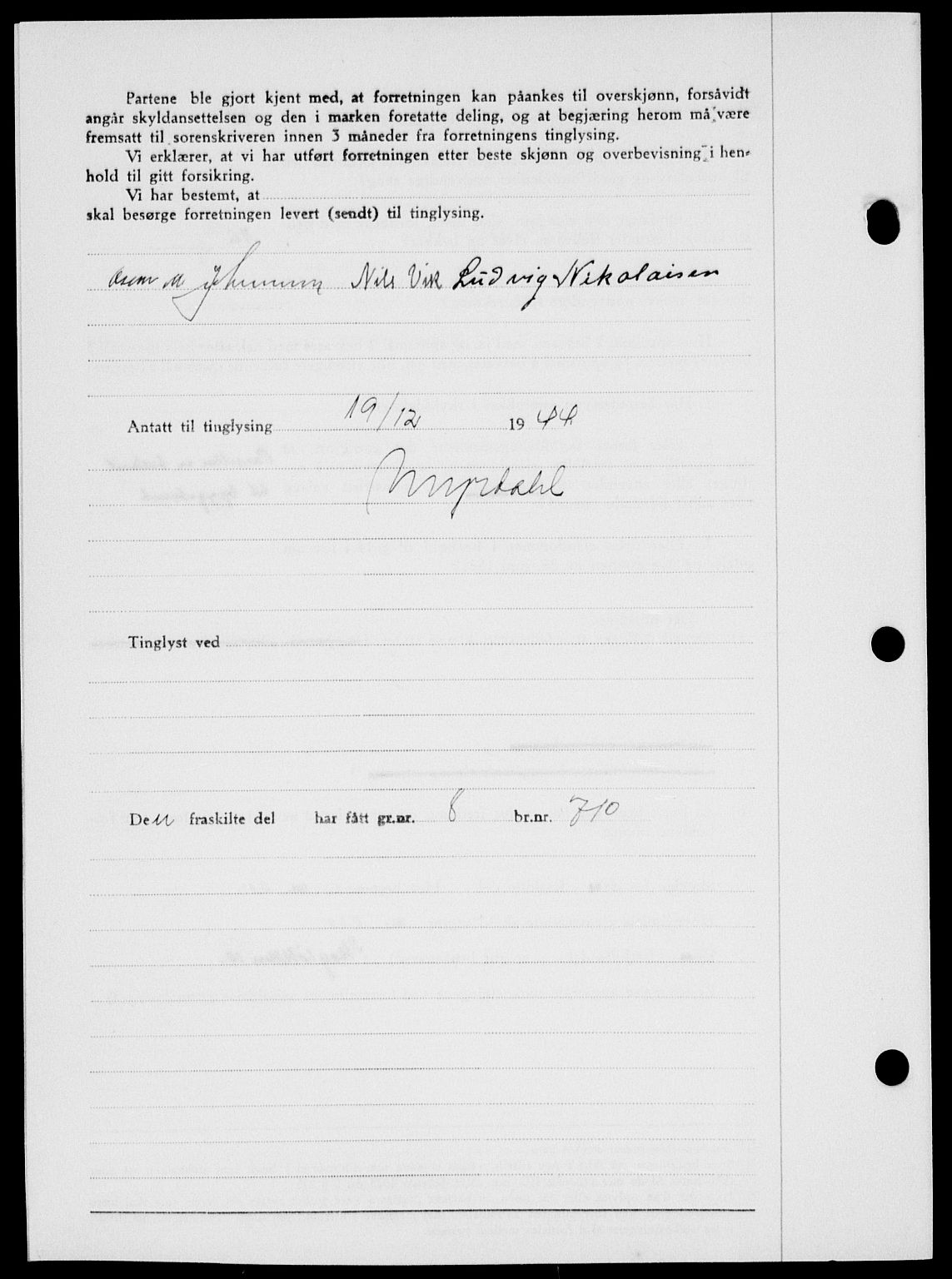 Onsøy sorenskriveri, SAO/A-10474/G/Ga/Gab/L0014: Pantebok nr. II A-14, 1944-1945, Dagboknr: 2235/1944