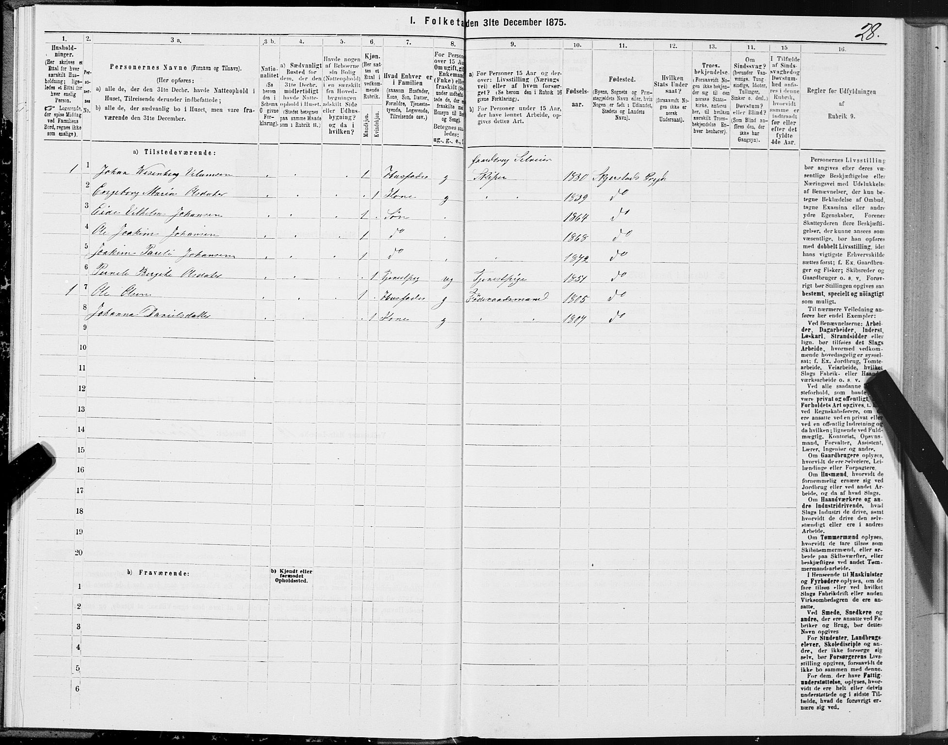 SAT, Folketelling 1875 for 1842P Skjerstad prestegjeld, 1875, s. 1028